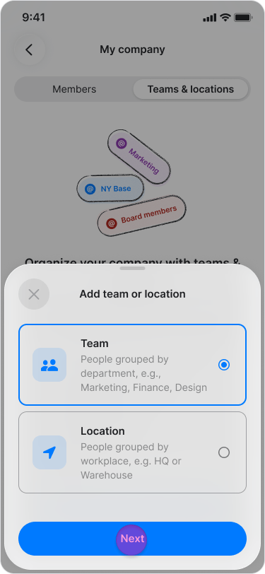 Create Teams and Locations screenshot 4