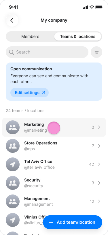 Create Teams and Locations screenshot 15