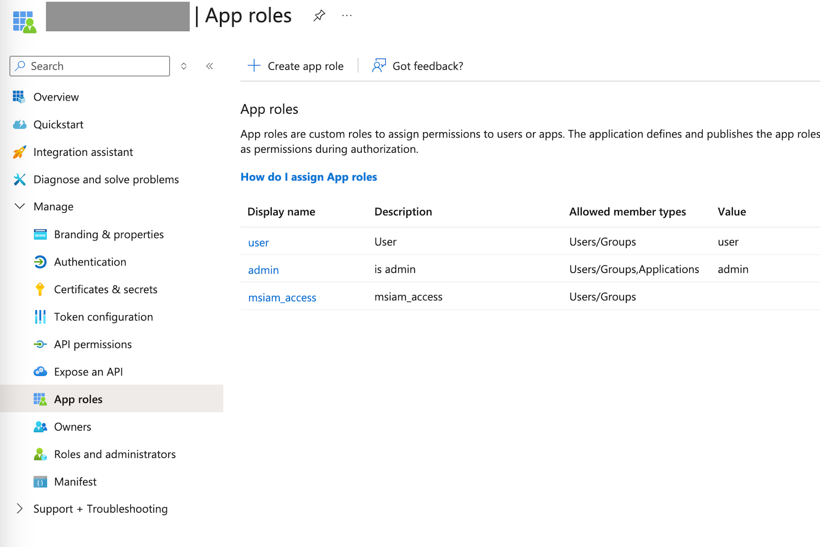 Configure App Roles