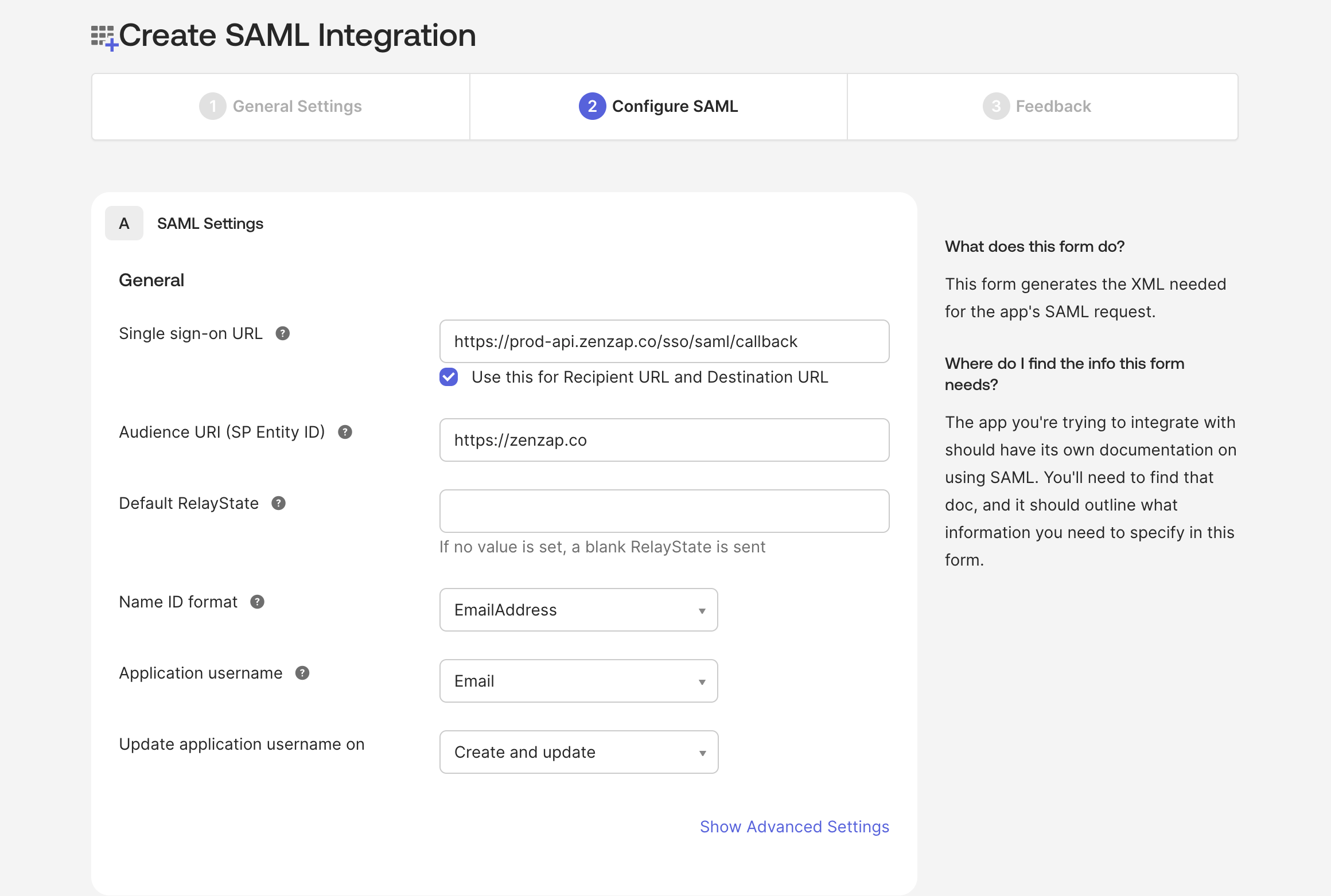 Configure SAML