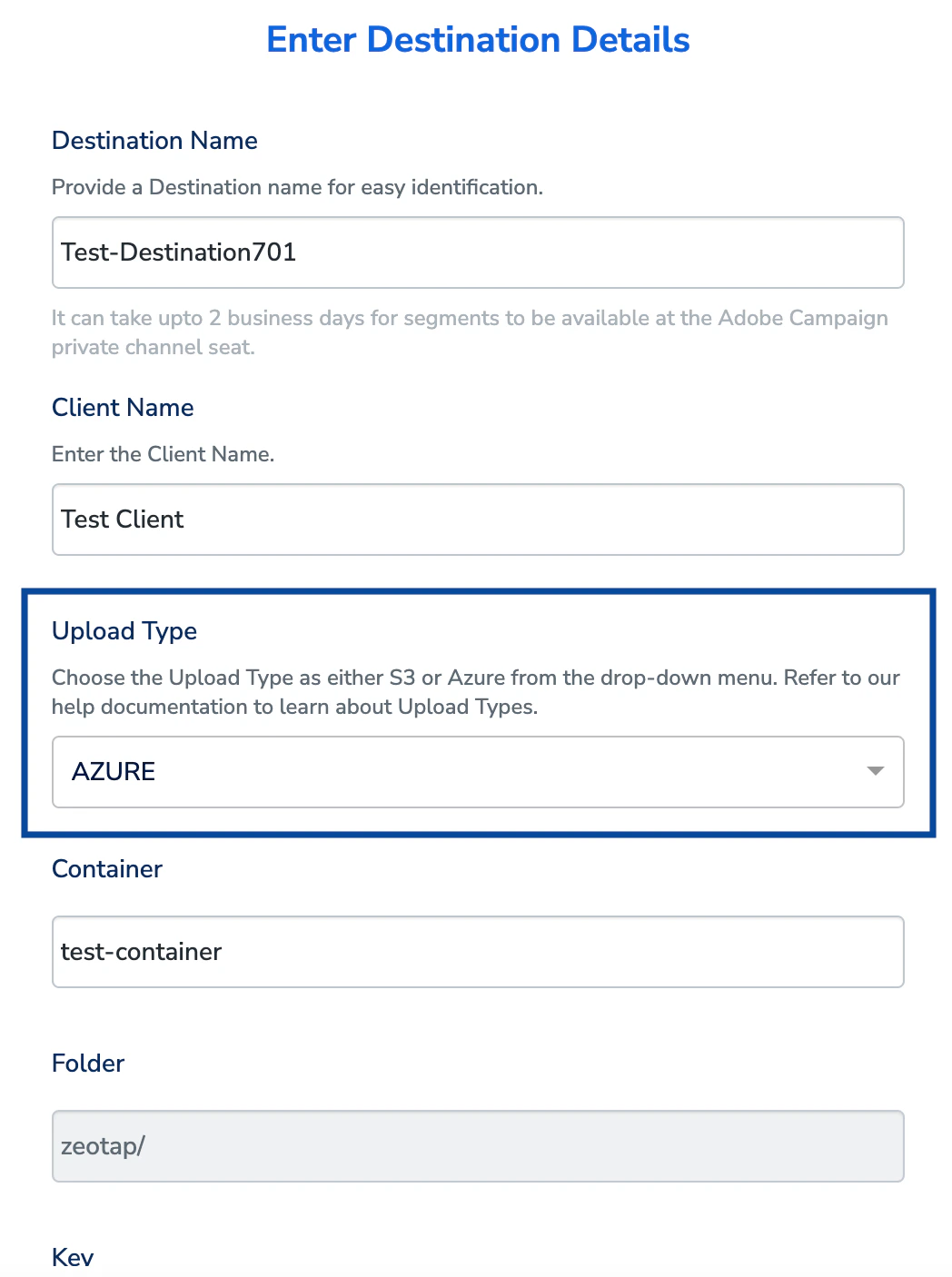 Azure configuration