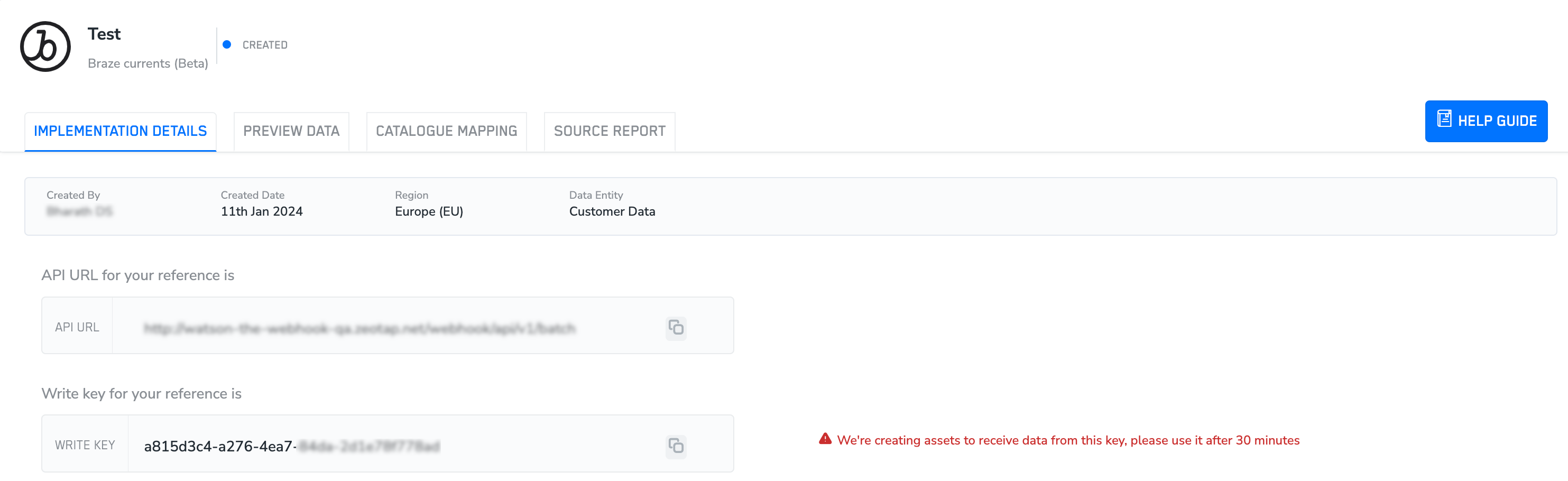 Implement a Braze Currents Source - Zeotap docs