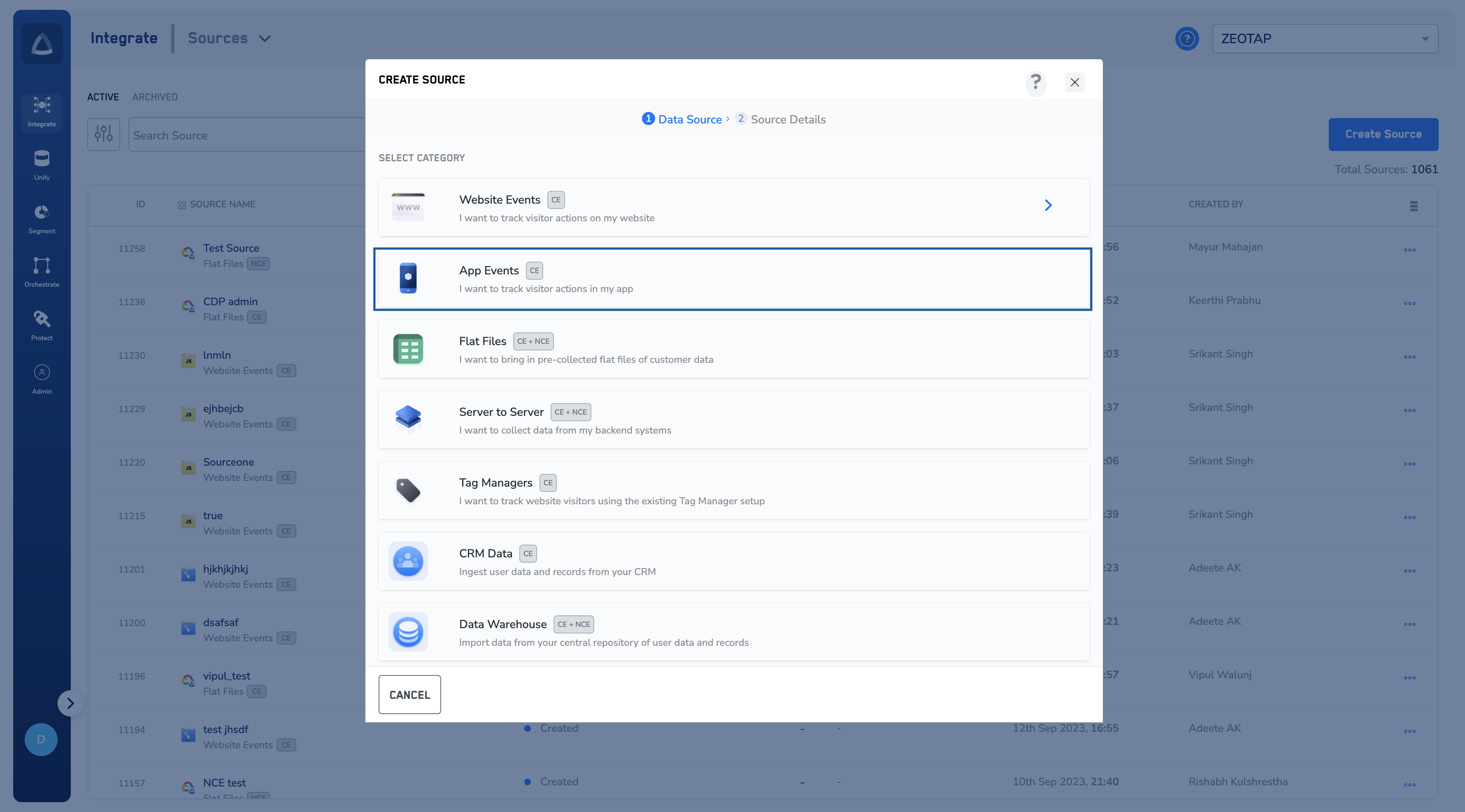 Create an iOS SDK Source - Zeotap docs