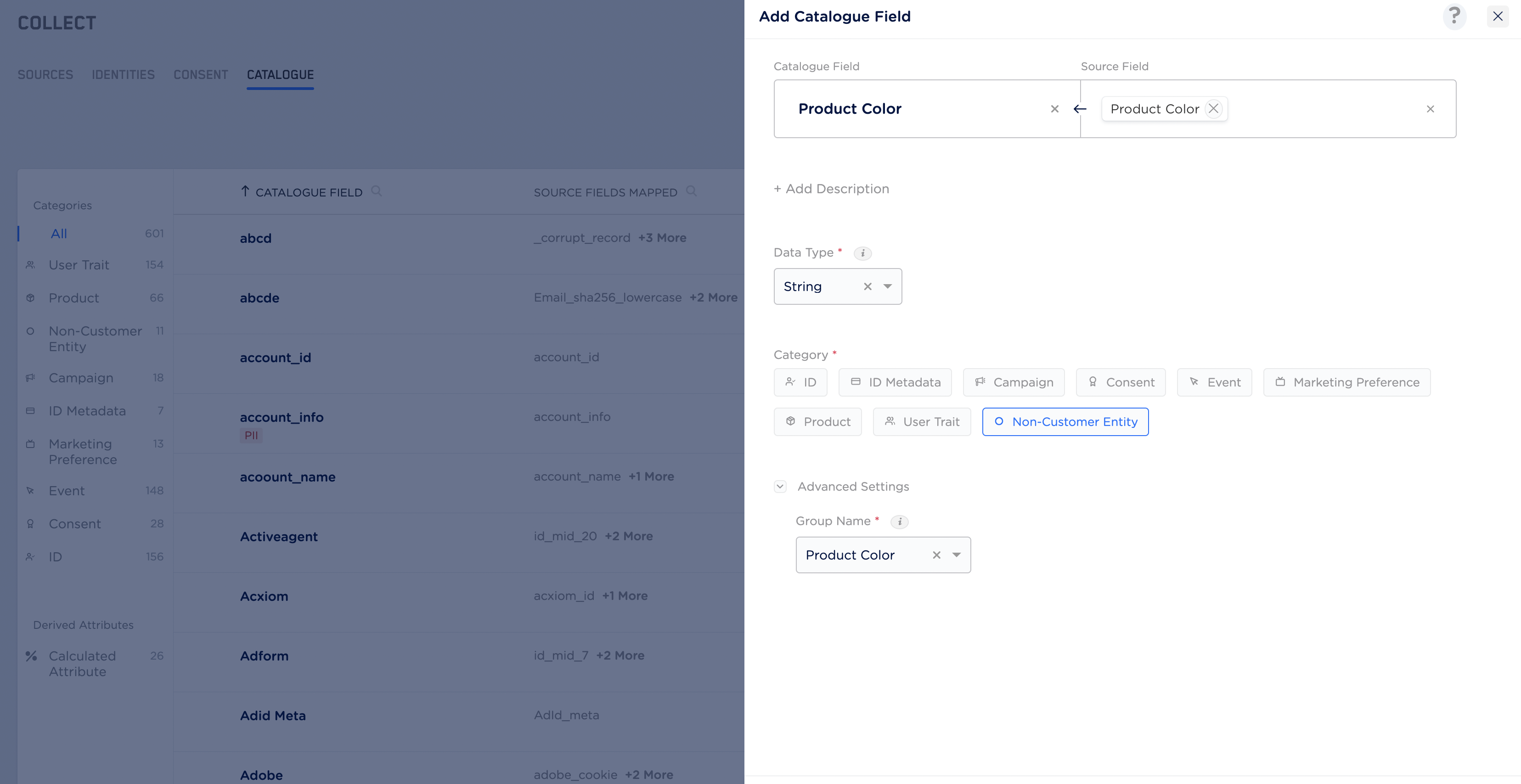 Add a Non-Customer Entity Category - Zeotap docs