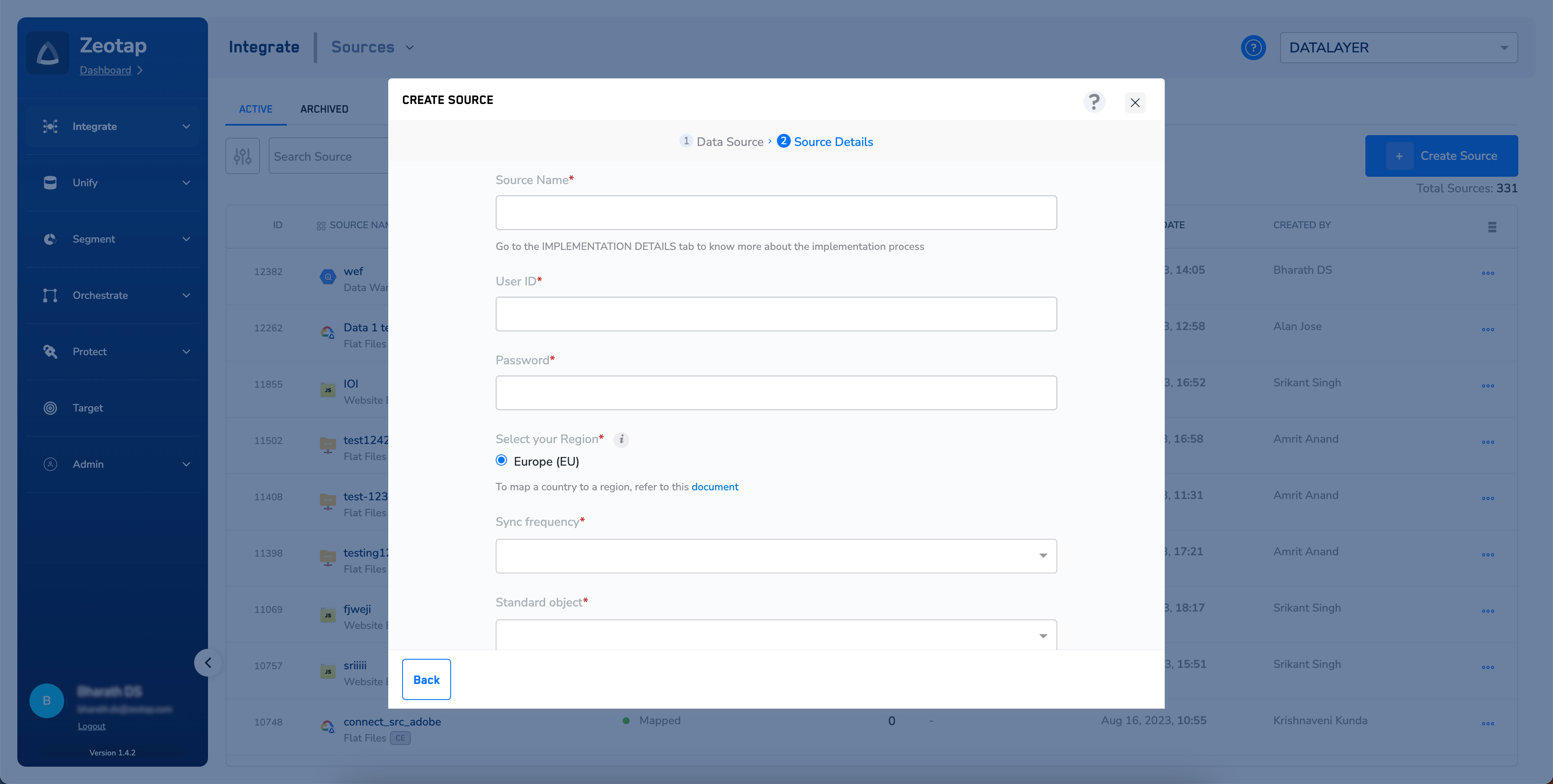 Create a Dotdigital Source - Zeotap docs