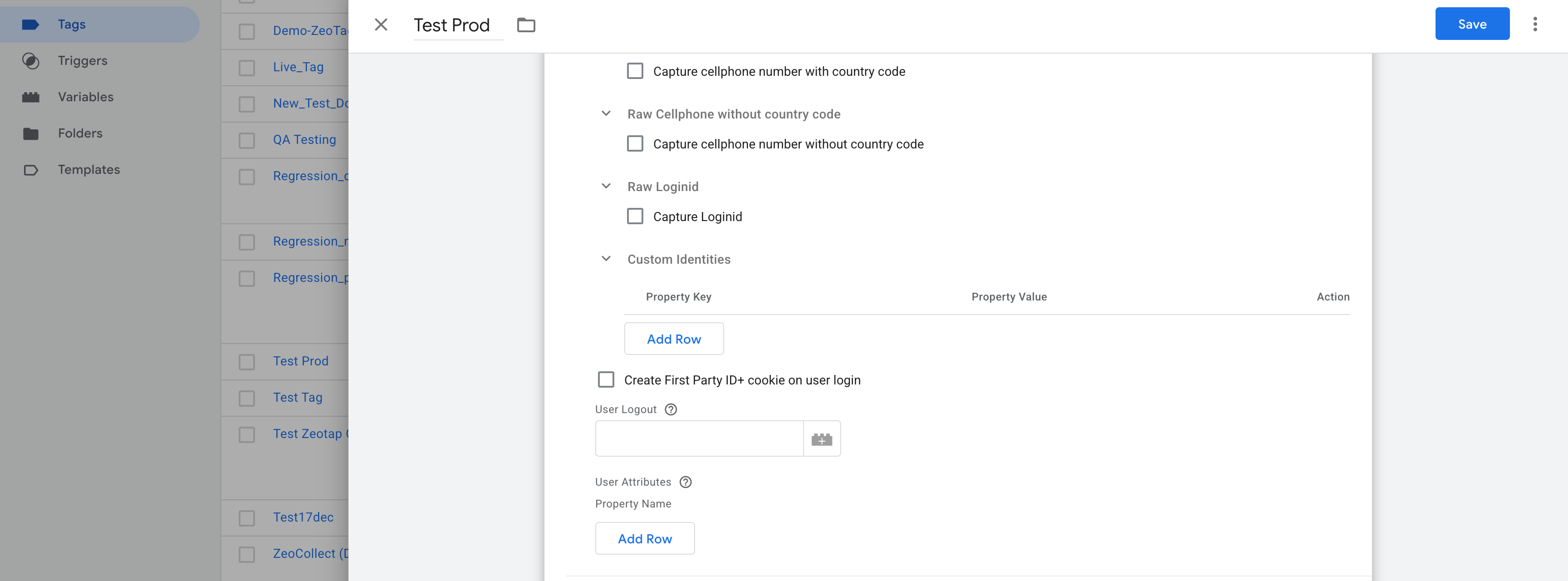 Logout Event Settings