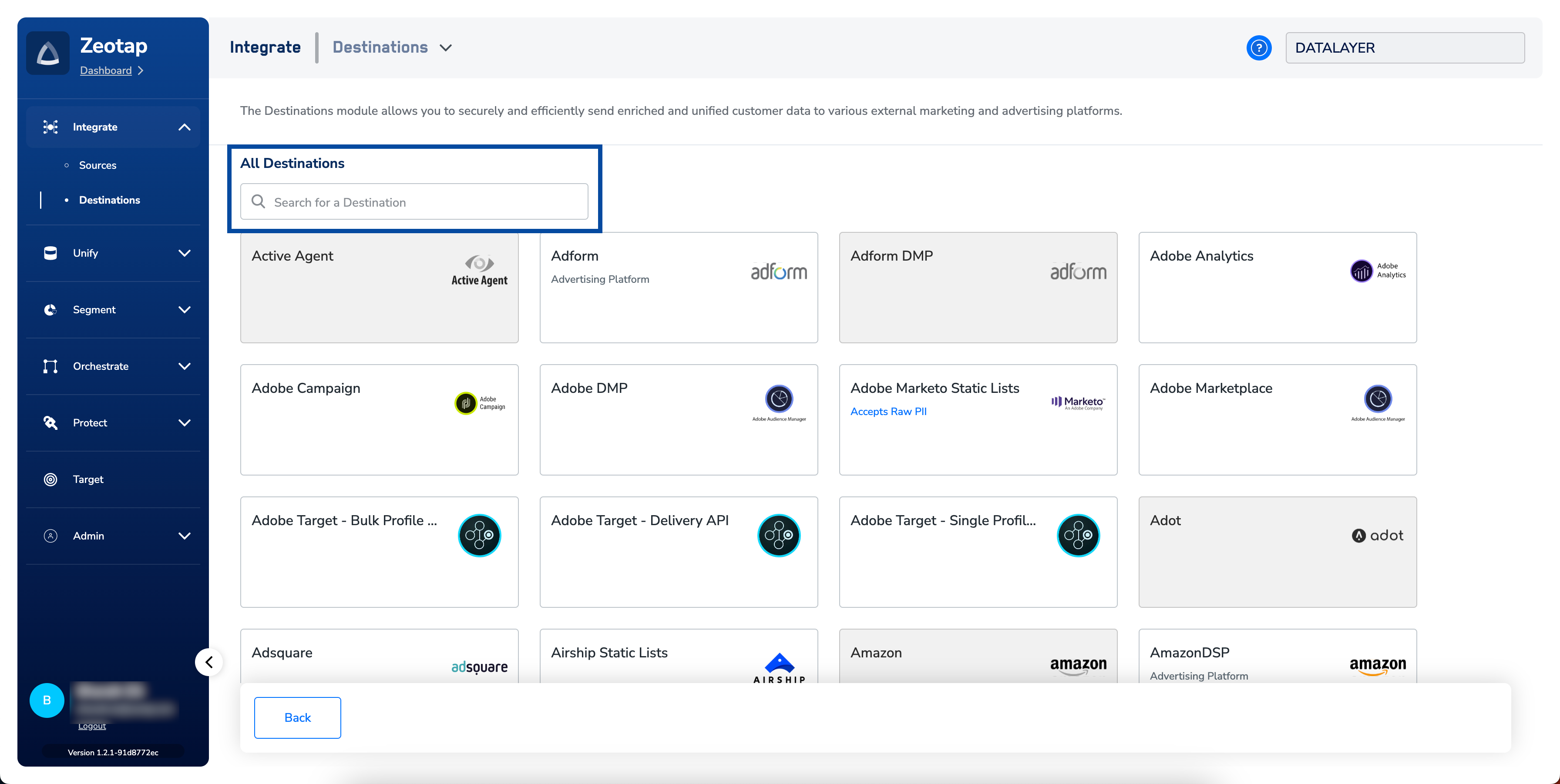 Create a New Destination - Zeotap docs