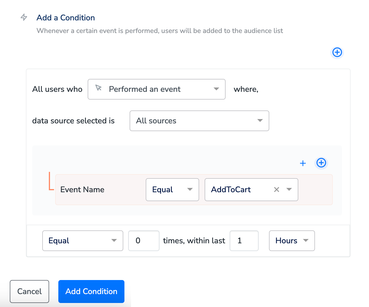 Add a Condition - Zeotap docs