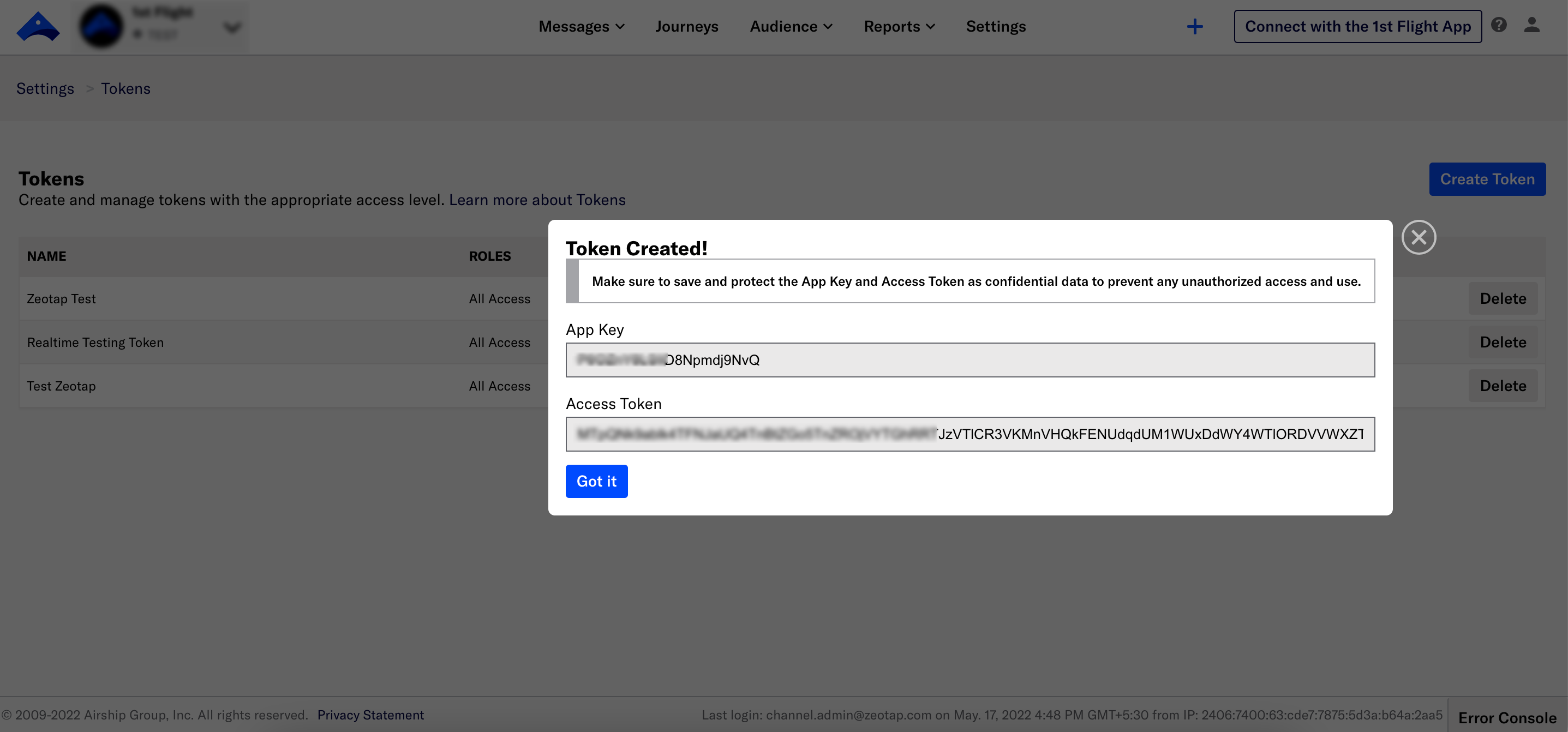 Create an Airship (Batch) Source - Zeotap docs