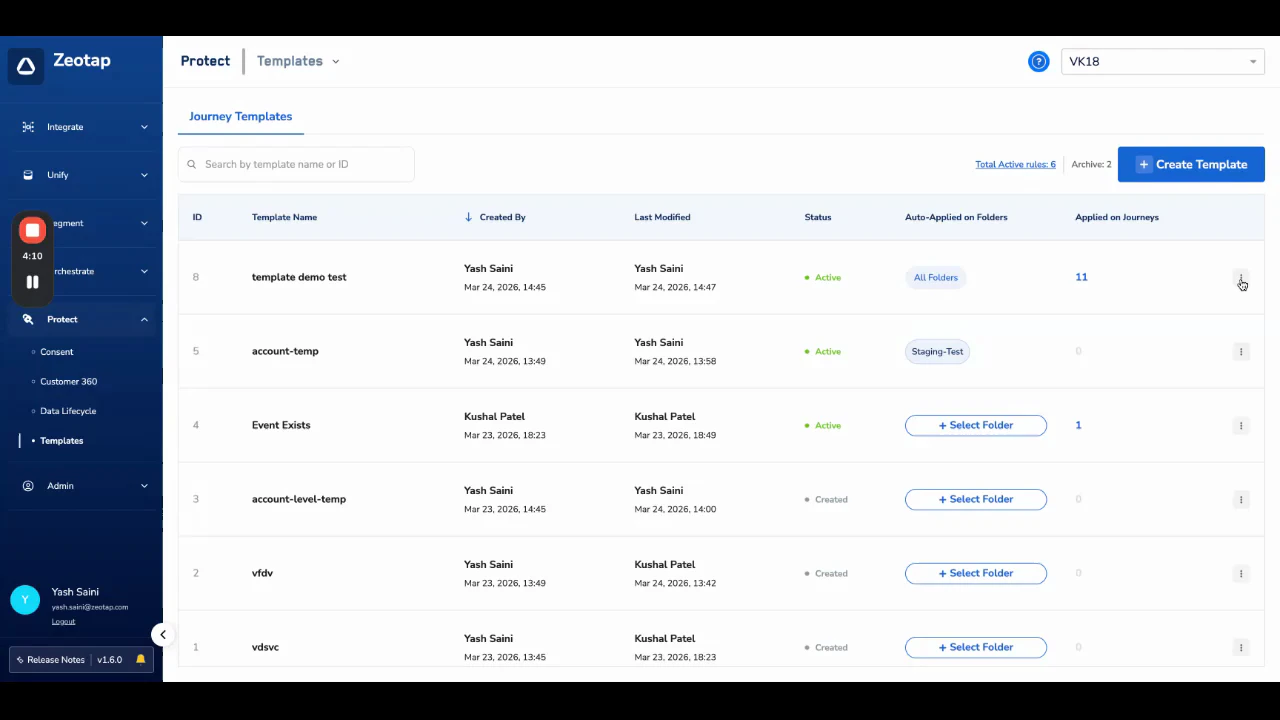 Select Folder dropdown showing the two auto-apply options