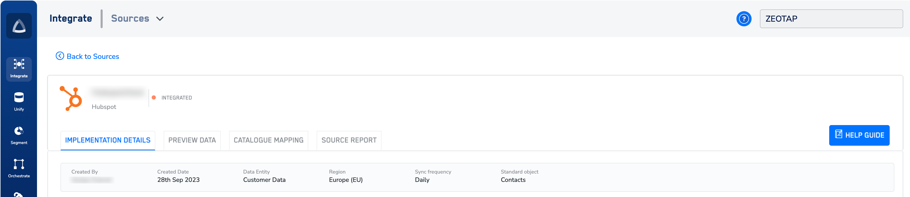 Implement the Source - Zeotap docs