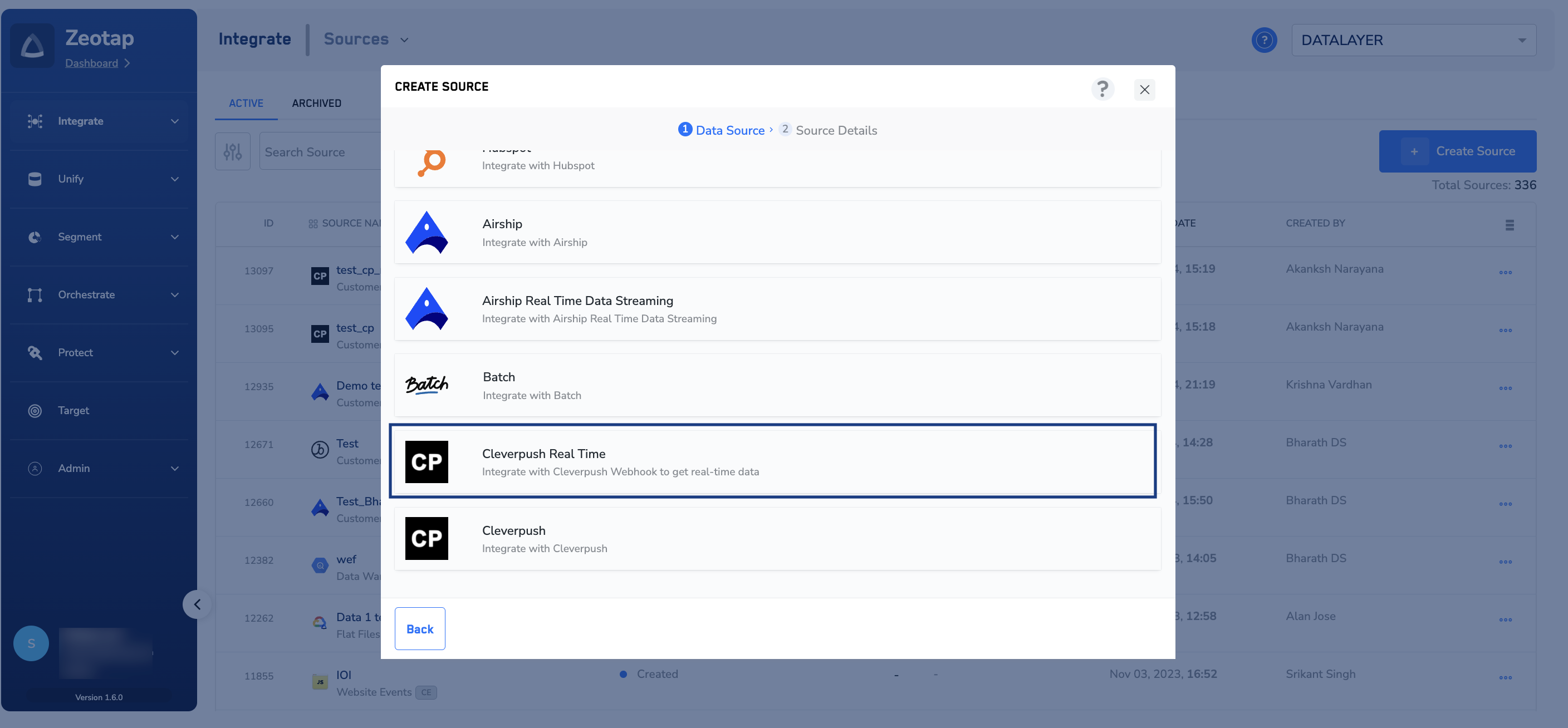 Create a Cleverpush Real-Time Source - Zeotap docs