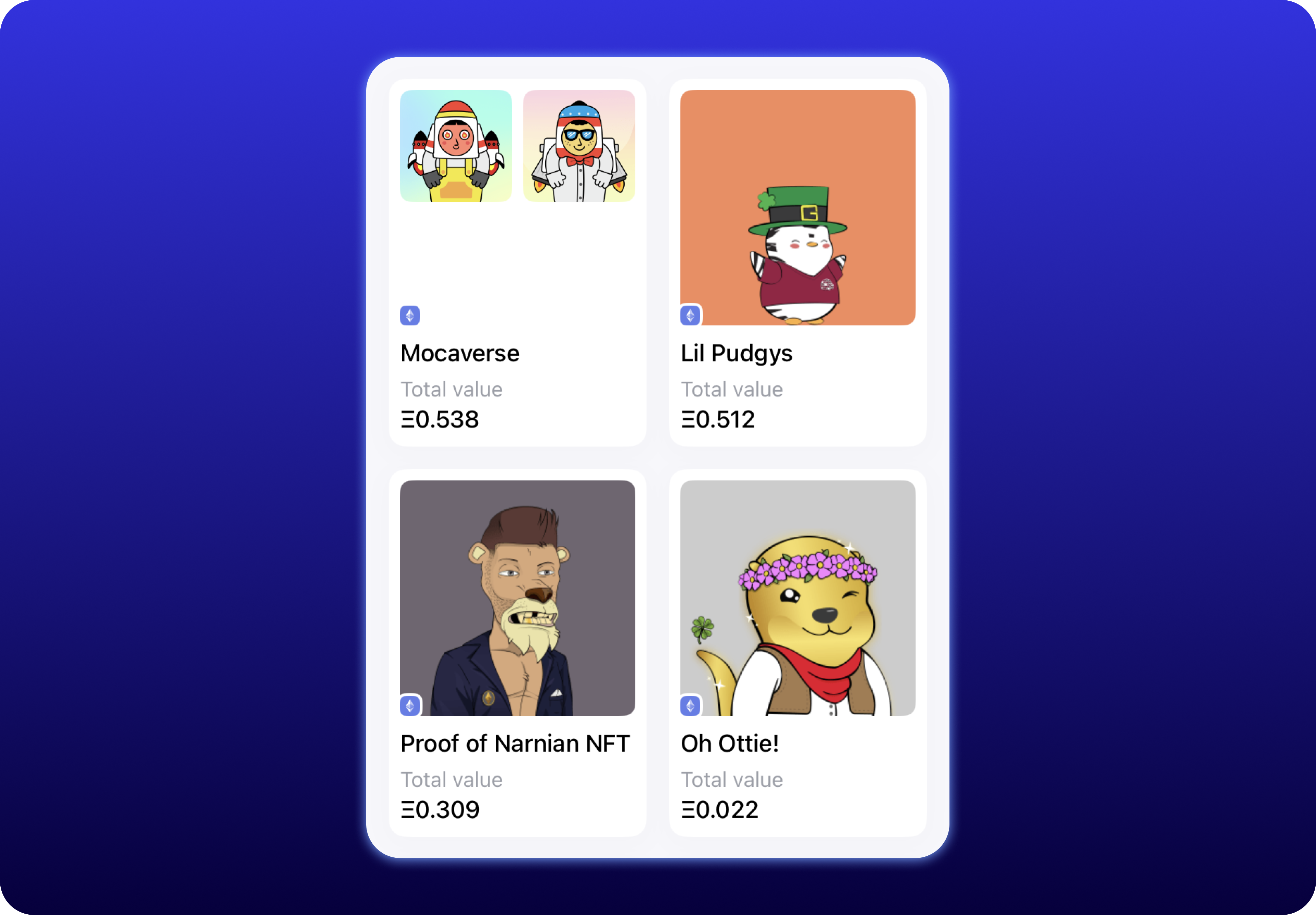 Zerion NFT positions view