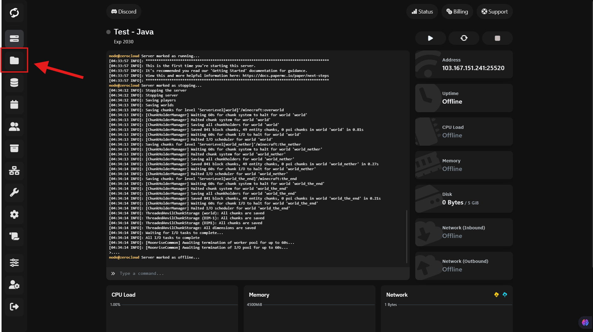 File Manager Location