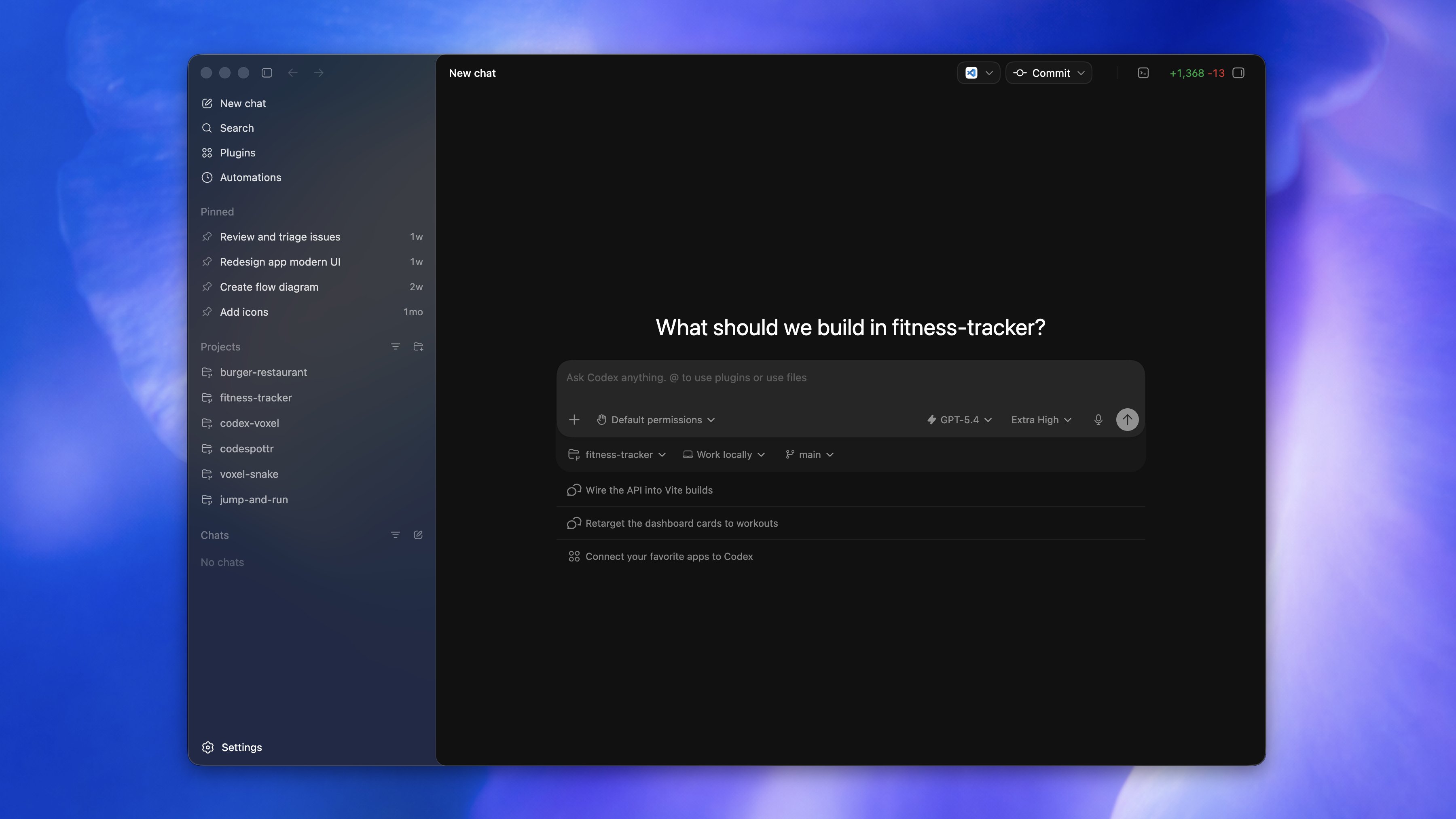 The original ZeroCode app showing parallel project chats on macOS
