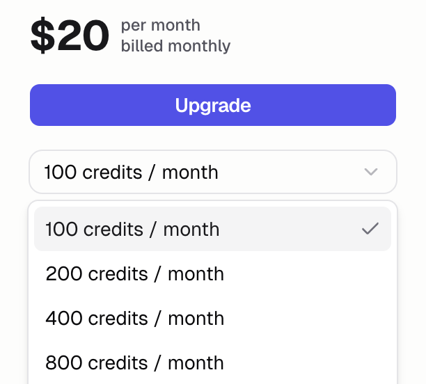 Credit selector