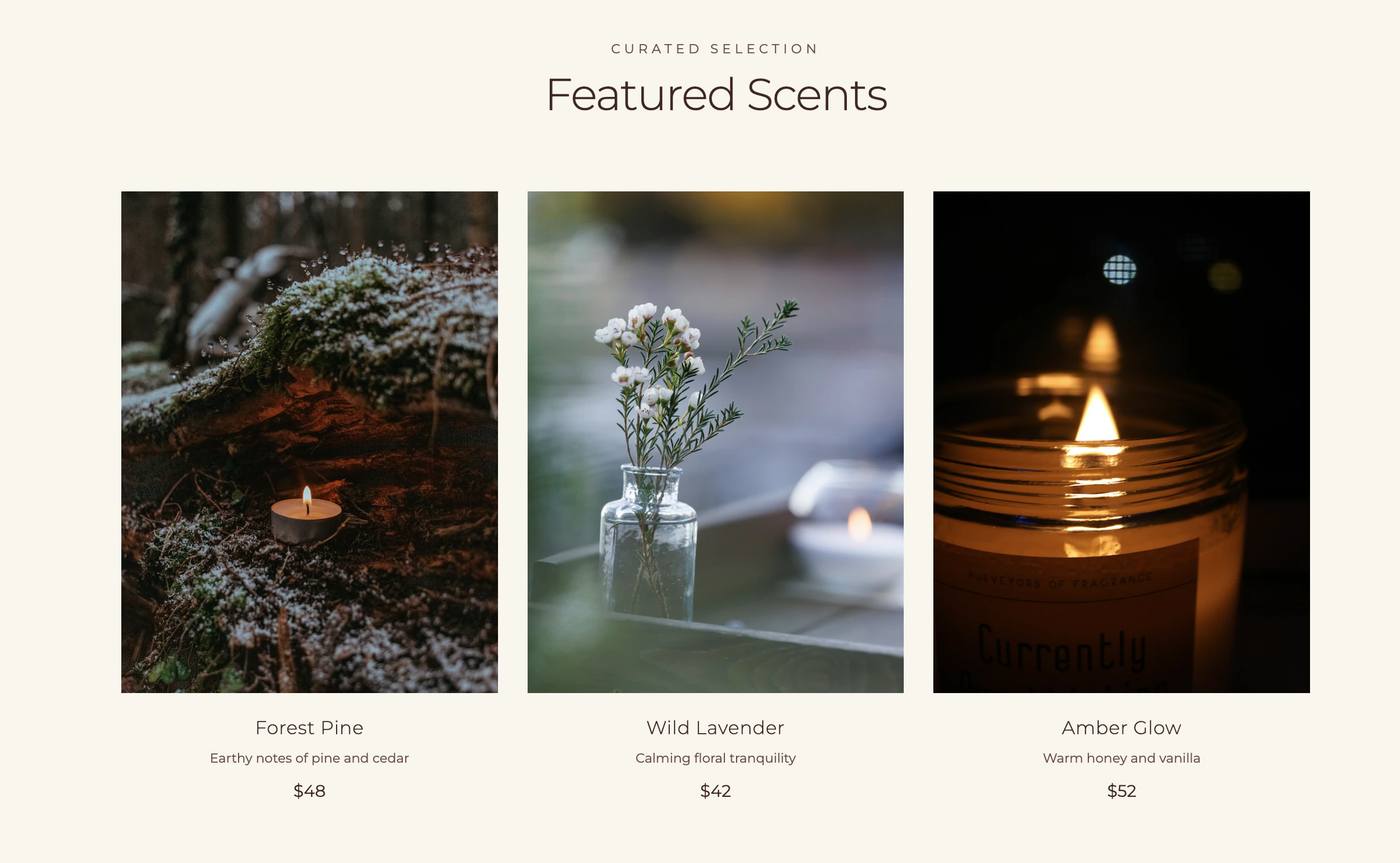 Candles product gallery