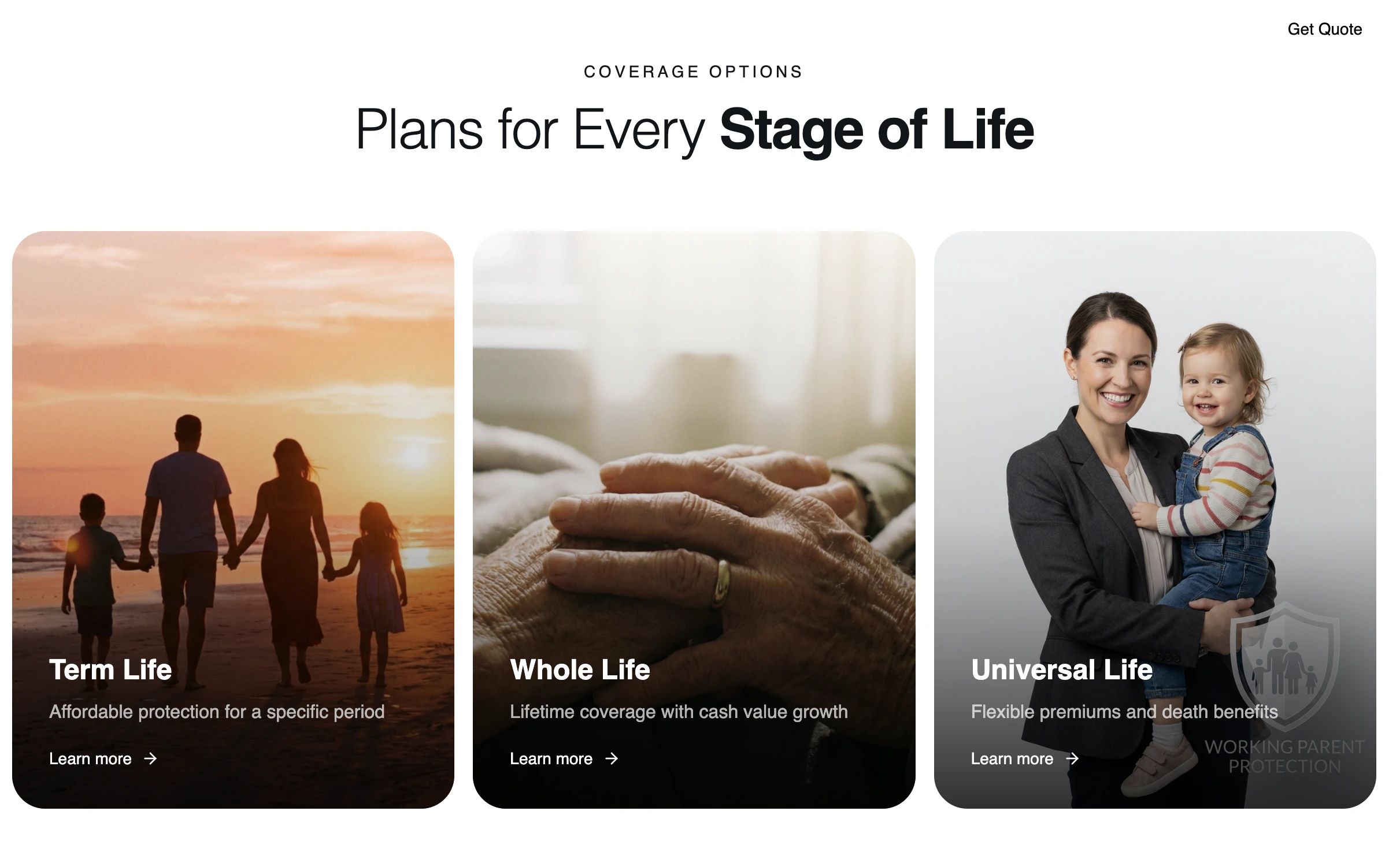 Insurance coverage types