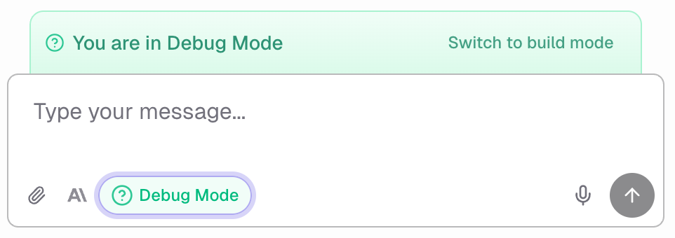 Debug mode for fixing issues