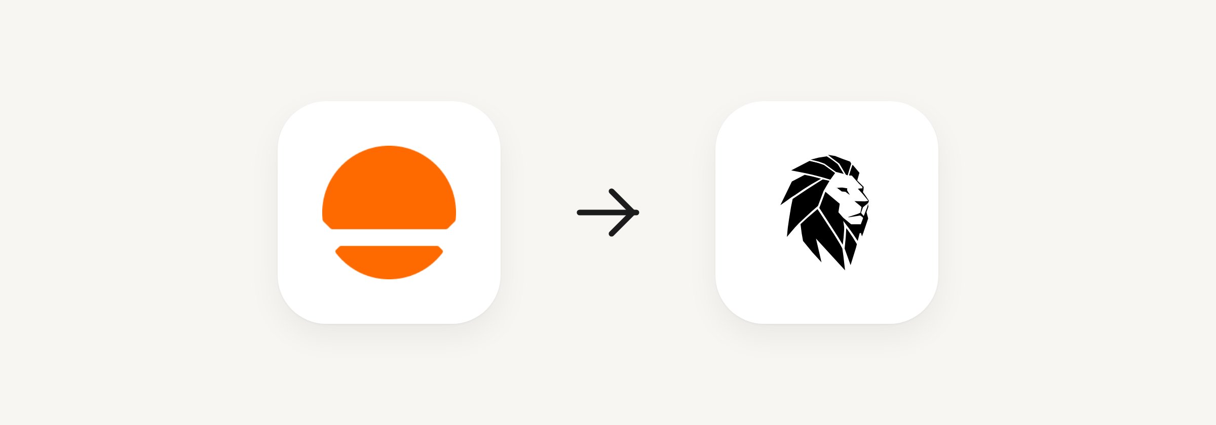 The Base44 logo, an arrow, and the Hercules logo
