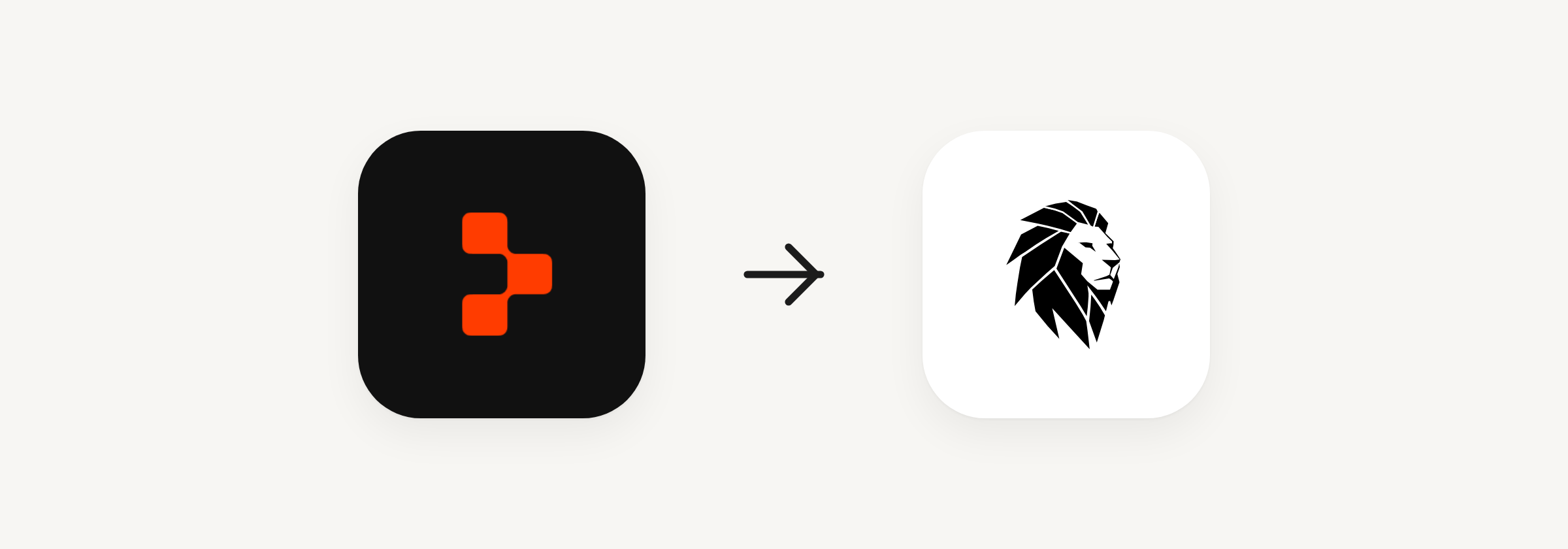 The Replit logo, an arrow, and the Hercules logo