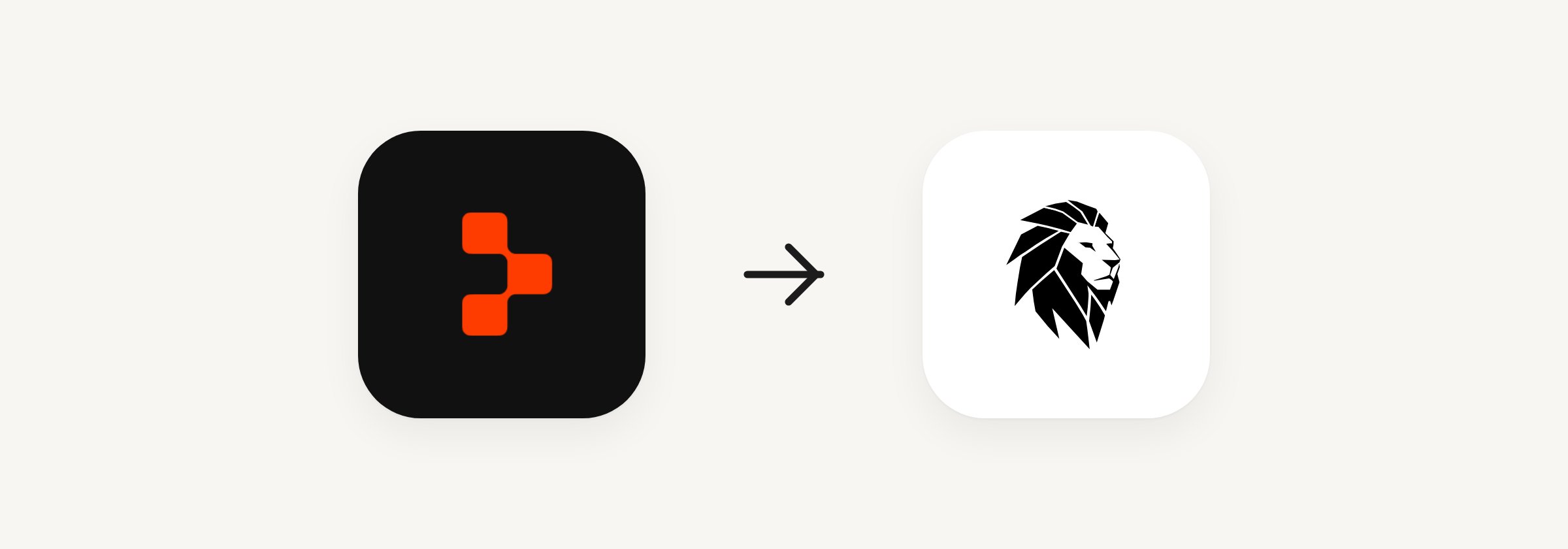 The Replit logo, an arrow, and the Hercules logo