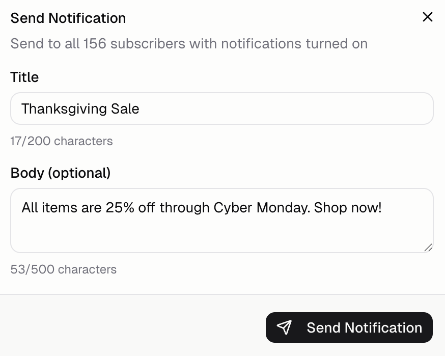 Send push notifications in Hercules