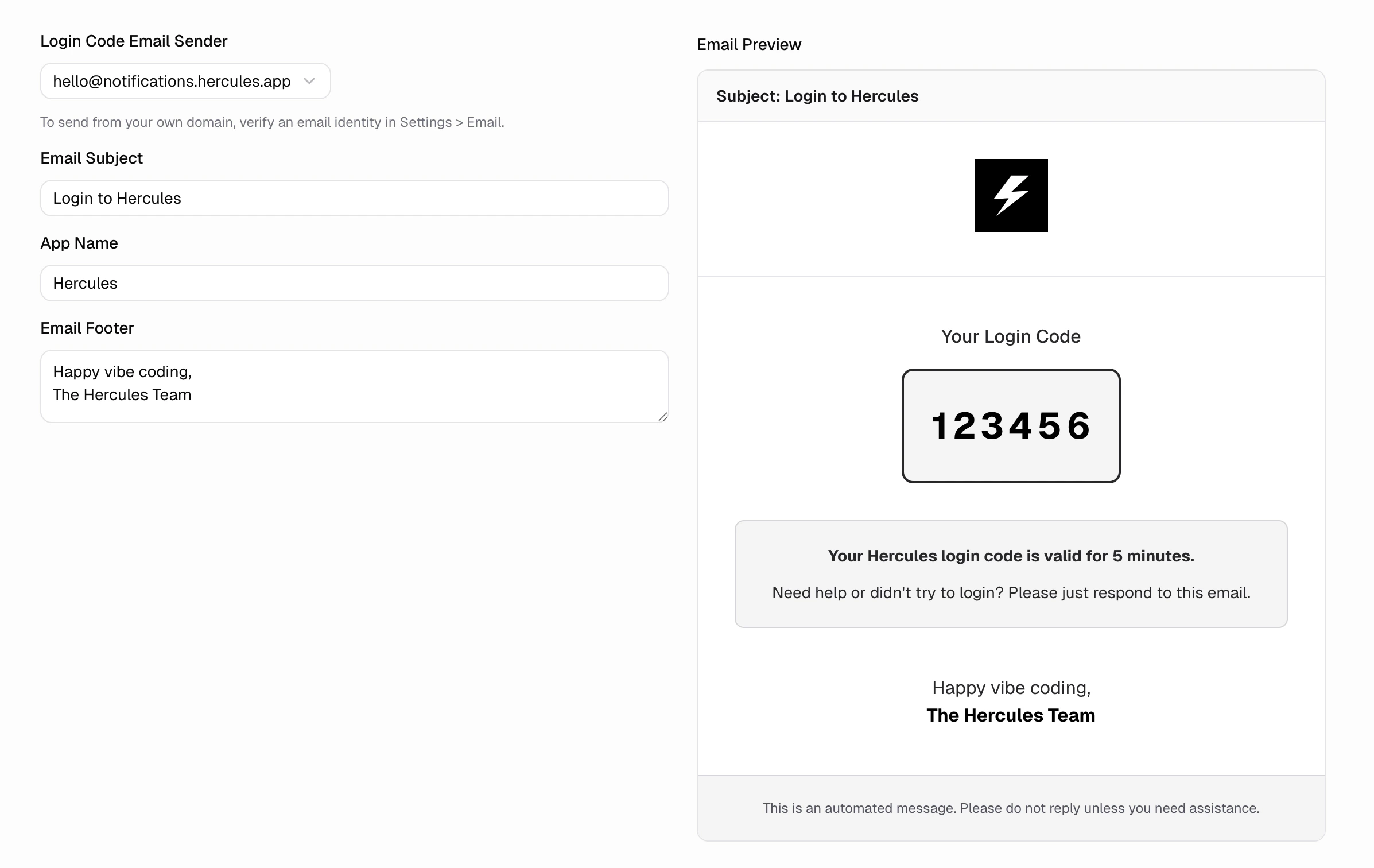 Login and OTP email customization