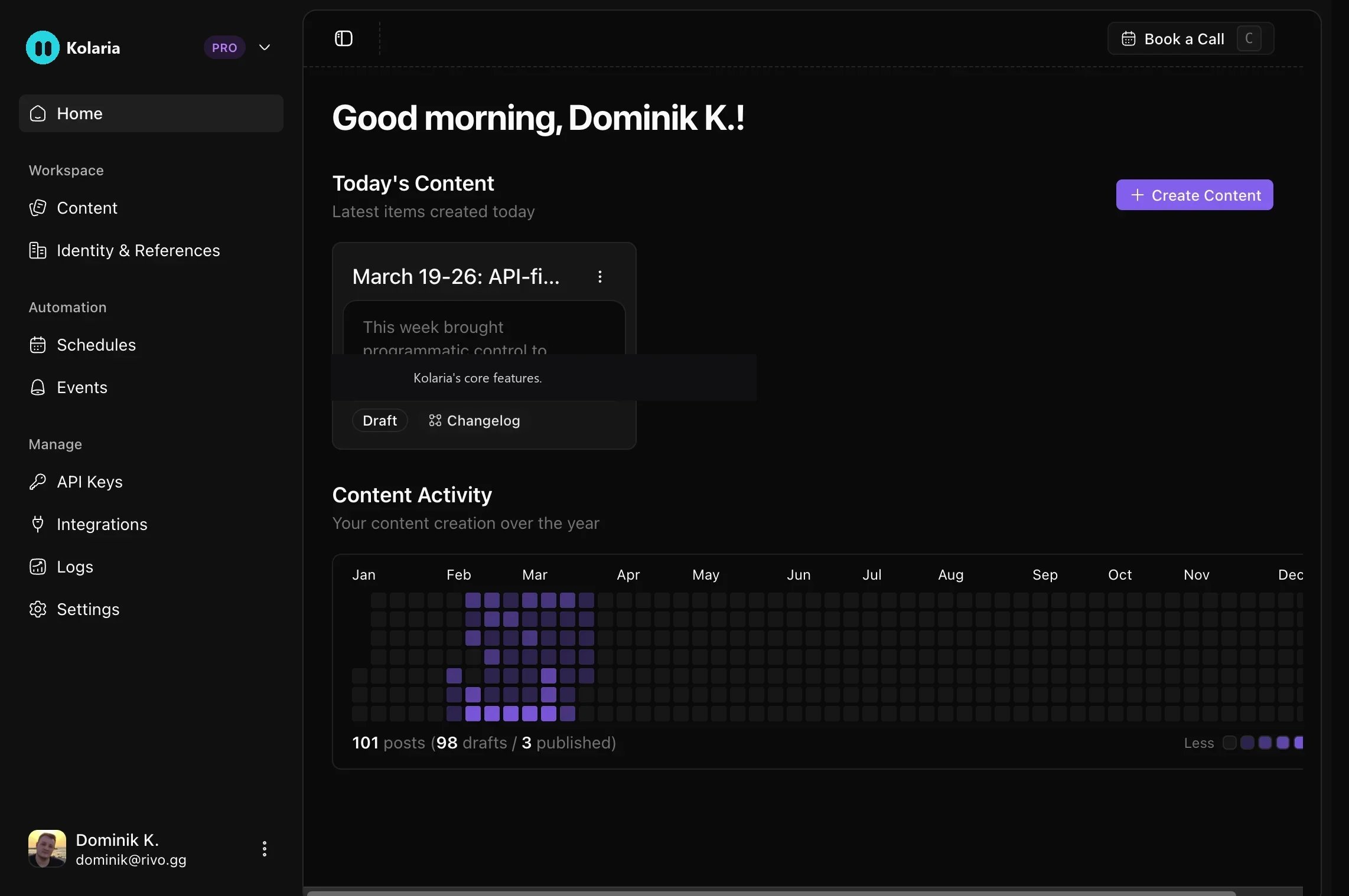 Kolaria Dashboard
