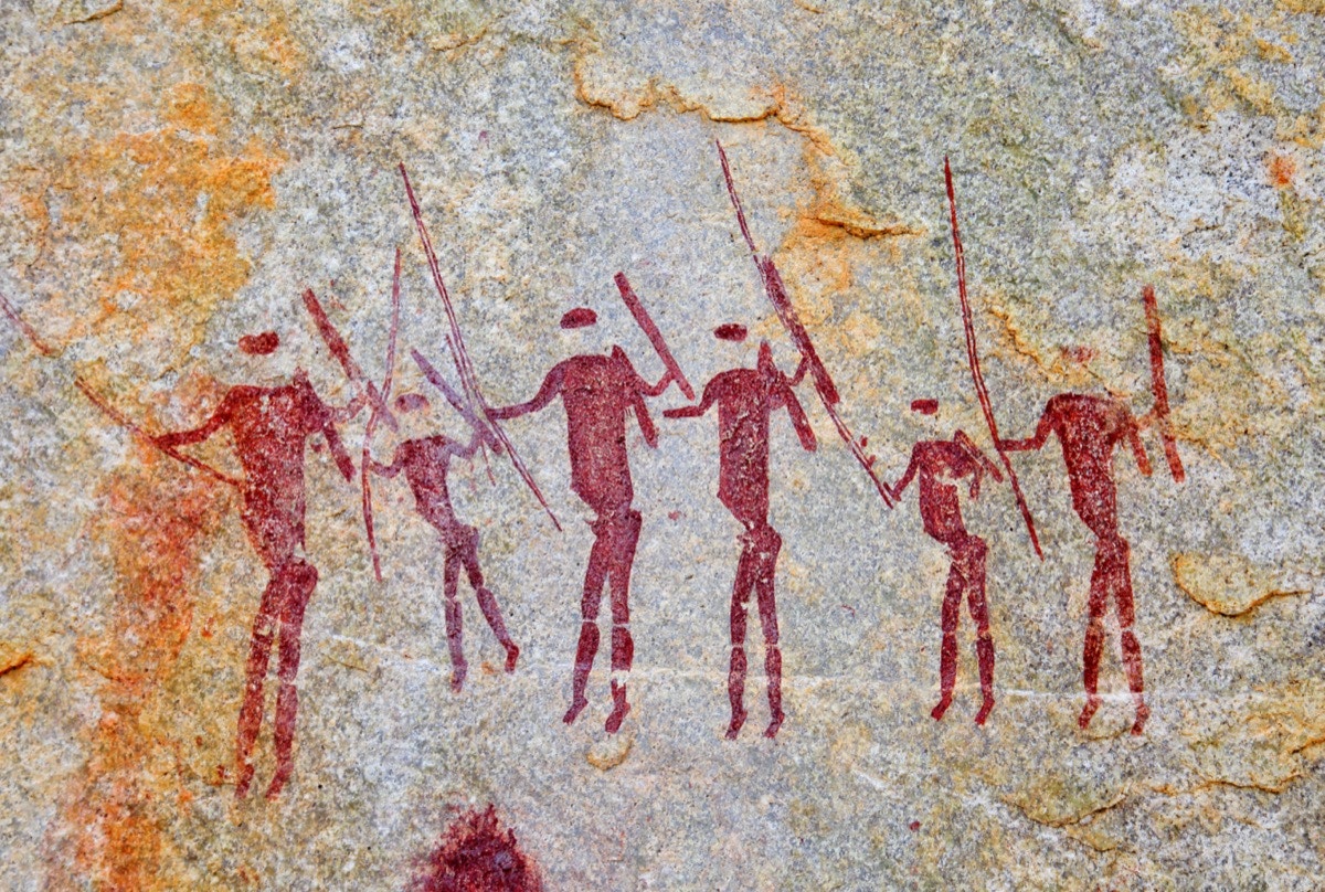 Rock paintings with people