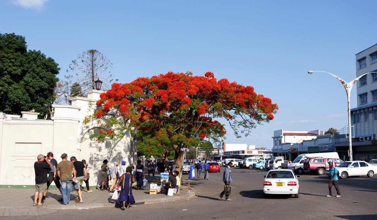 Bulawayo street with colonial architecture