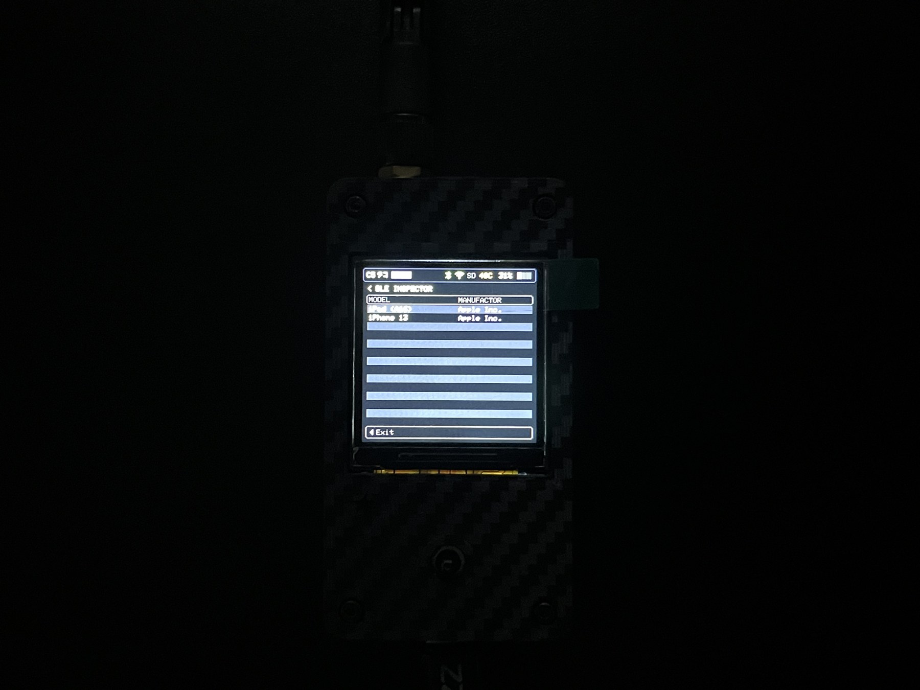 หน้า Bluetooth Inspector