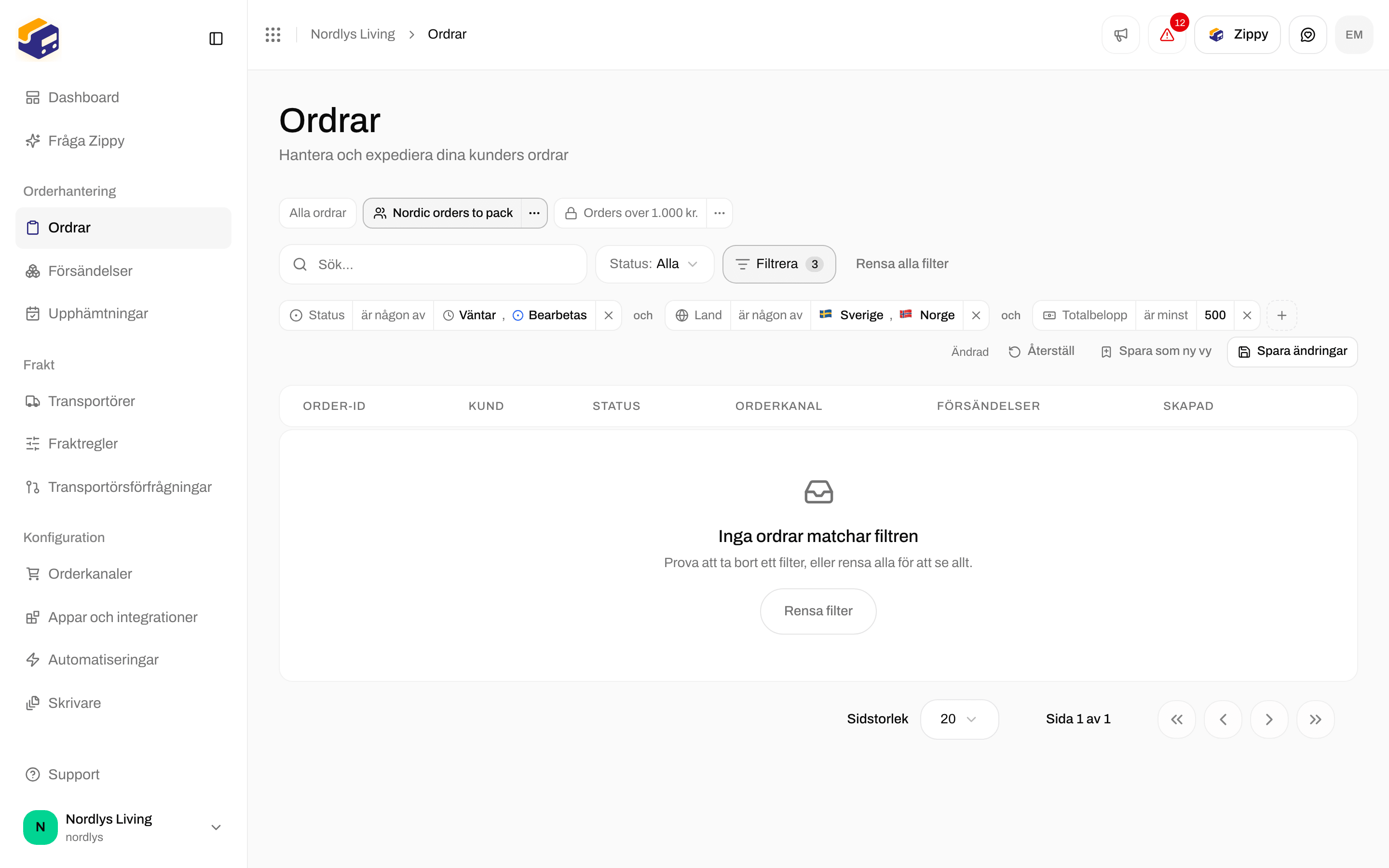 Vyfältet som visar Edited bredvid knapparna Reset, Save as new view och Save changes