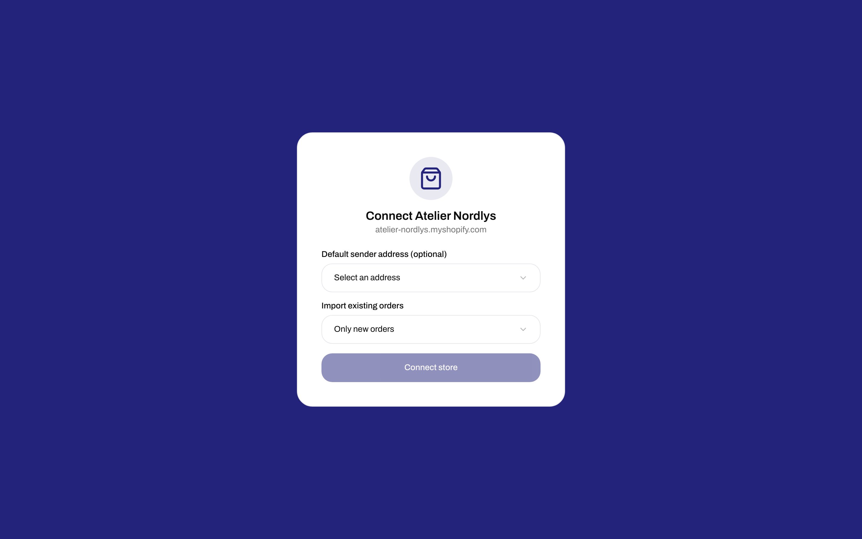 Connect Atelier Nordlys card with Create a Zippendo account and Sign in buttons