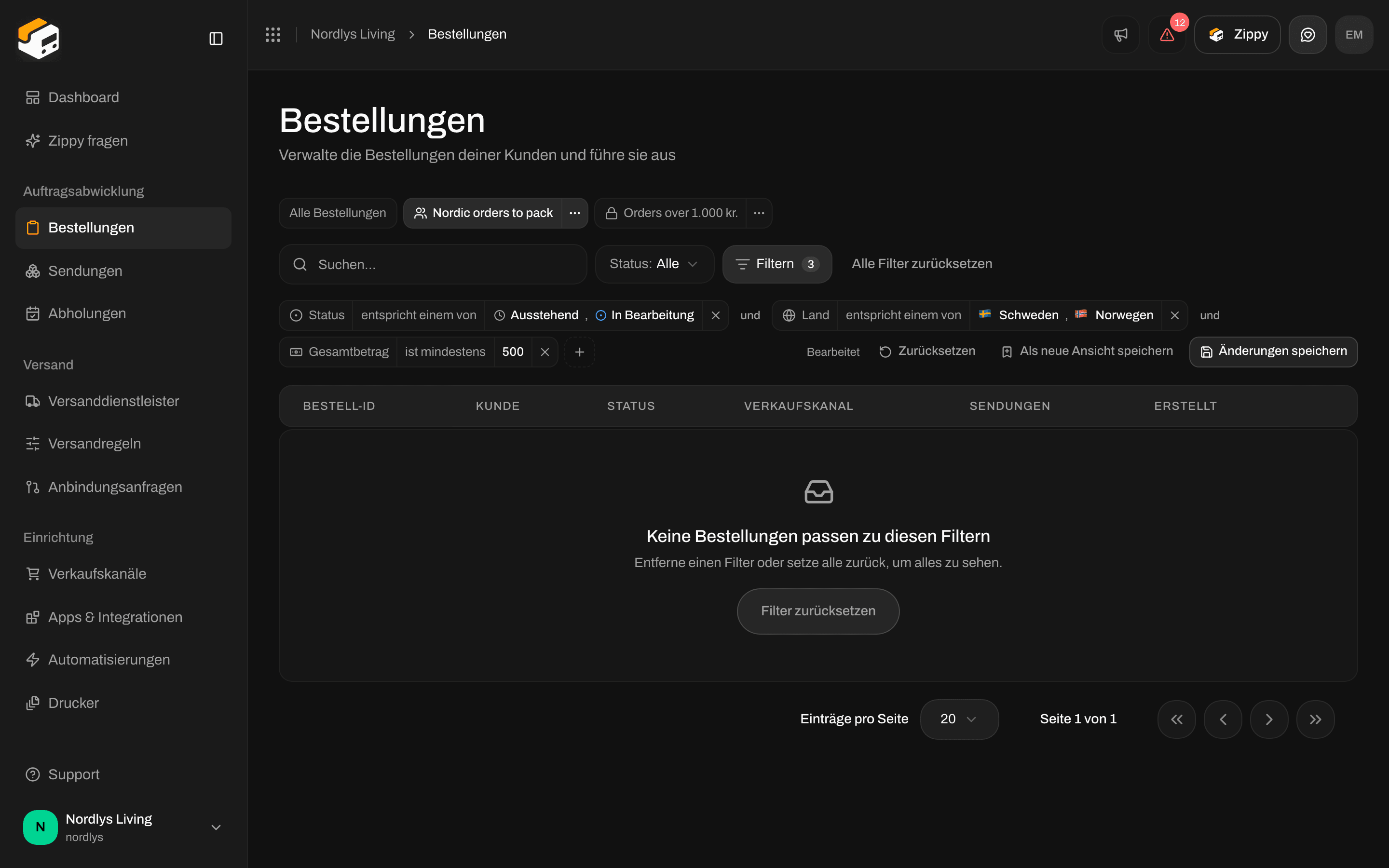 Ansichtsleiste mit Edited neben den Schaltflächen Reset, Save as new view und Save changes