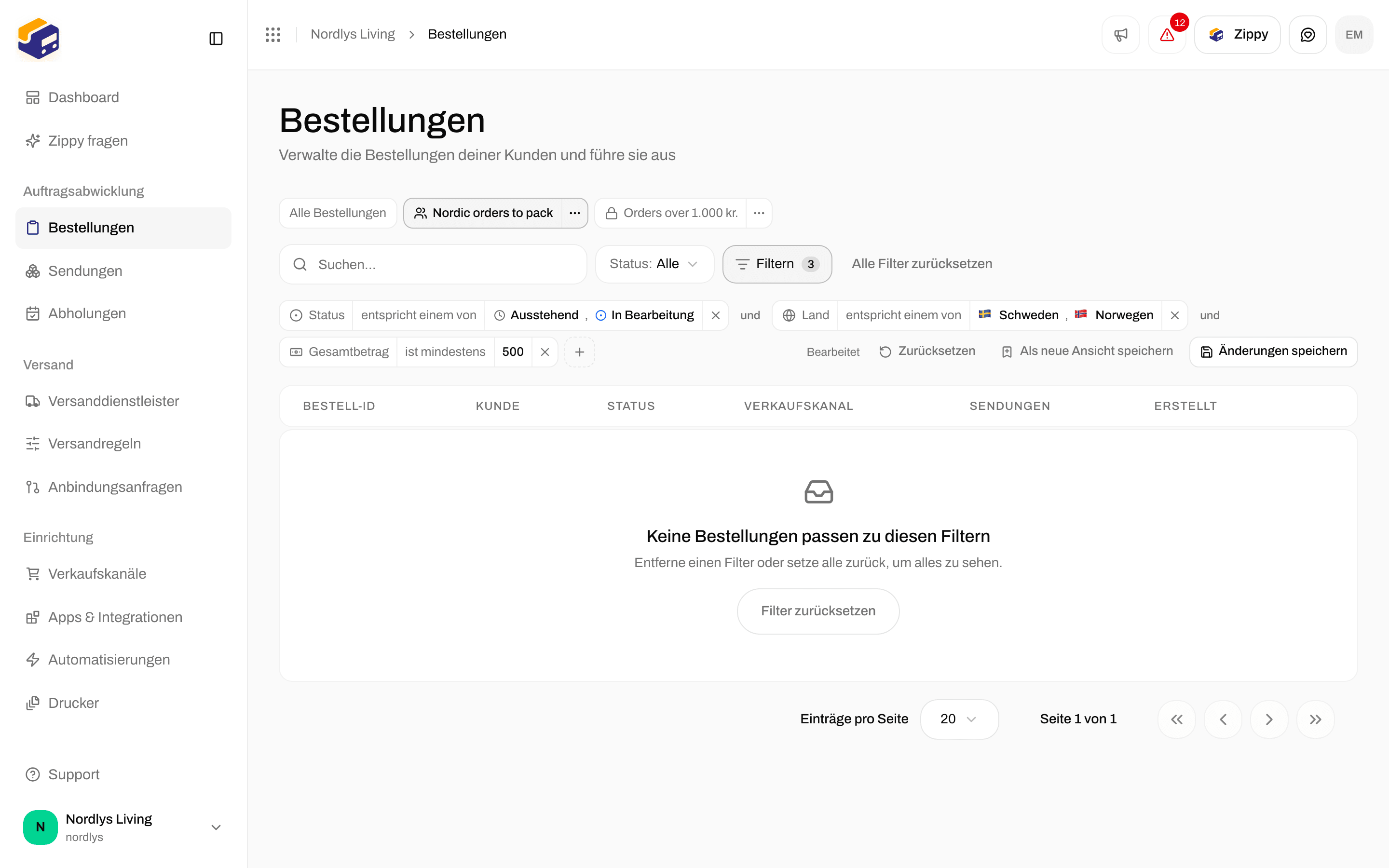 Ansichtsleiste mit Edited neben den Schaltflächen Reset, Save as new view und Save changes