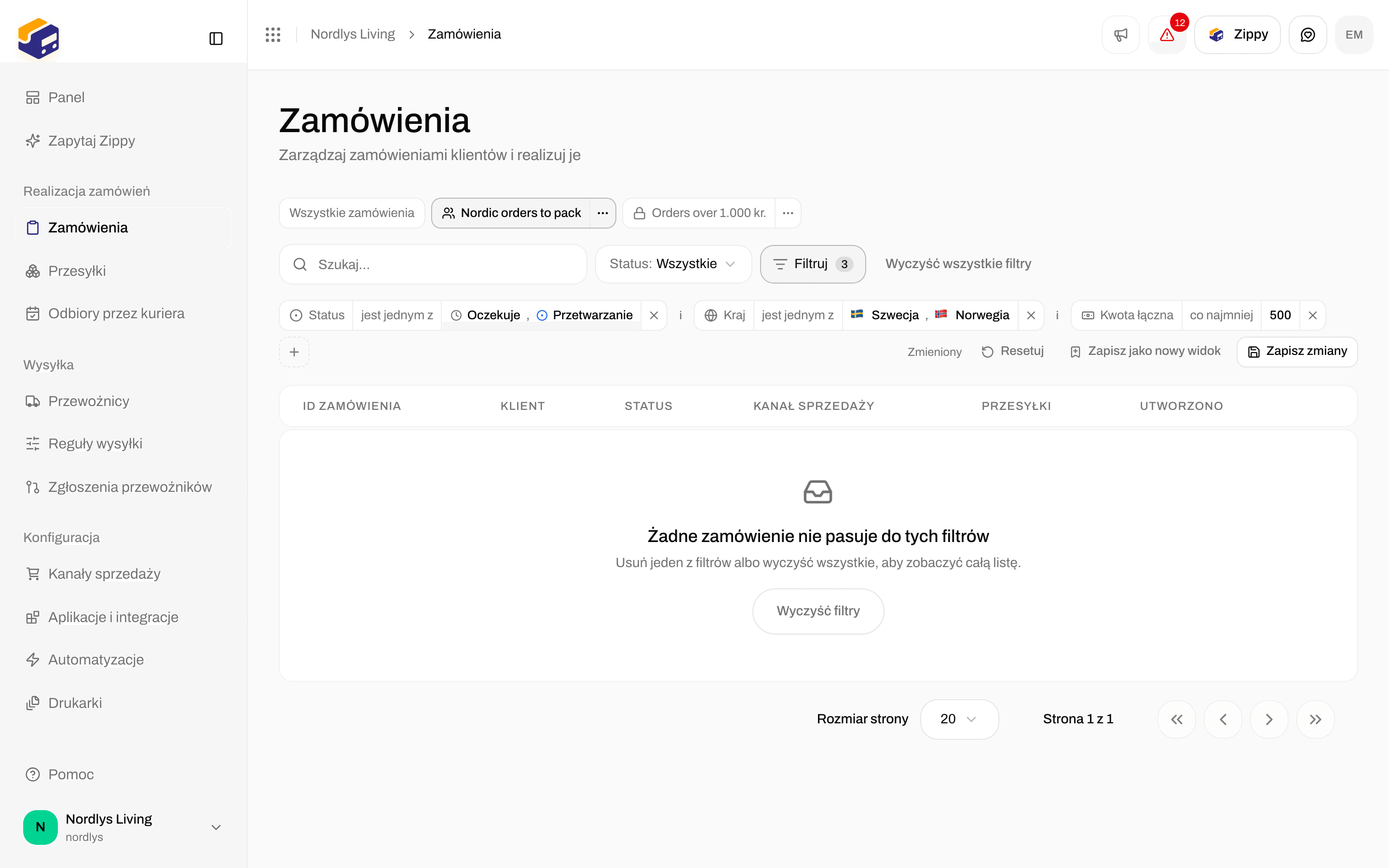 Pasek widoków pokazujący Edited obok przycisków Reset, Save as new view i Save changes