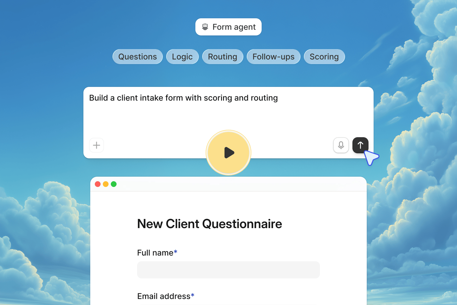 The new Fillout form agent