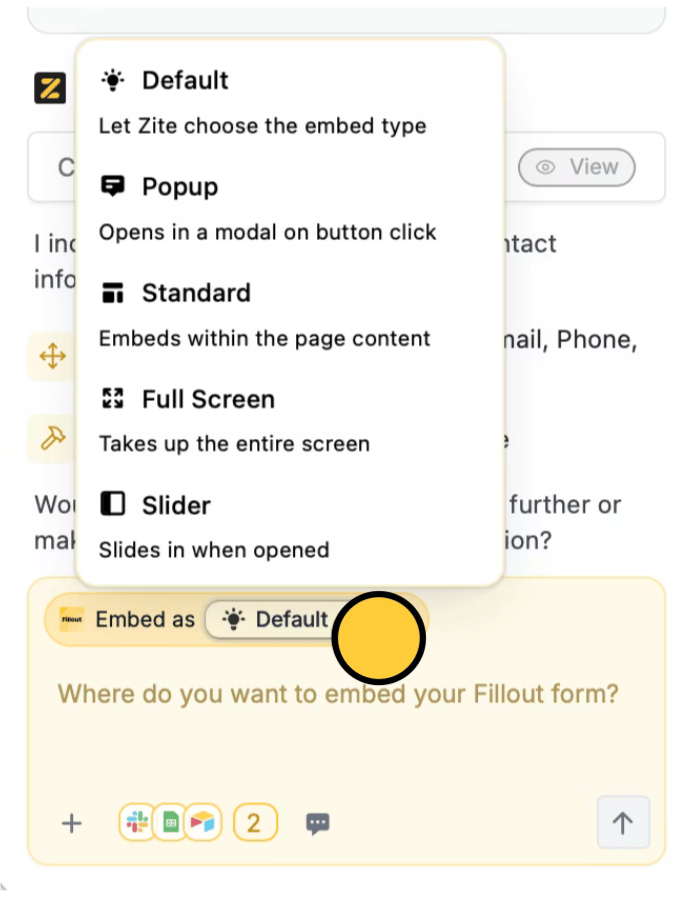 Zite Build an app that collects data with Fillout - Zite - Help Center