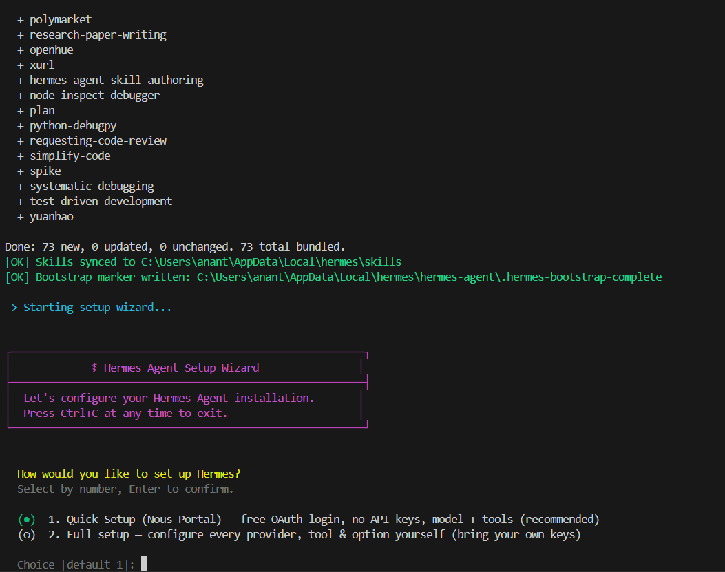 Setting up Hermes
