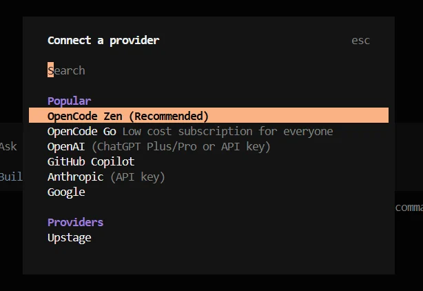 OpenCode Popular Providers