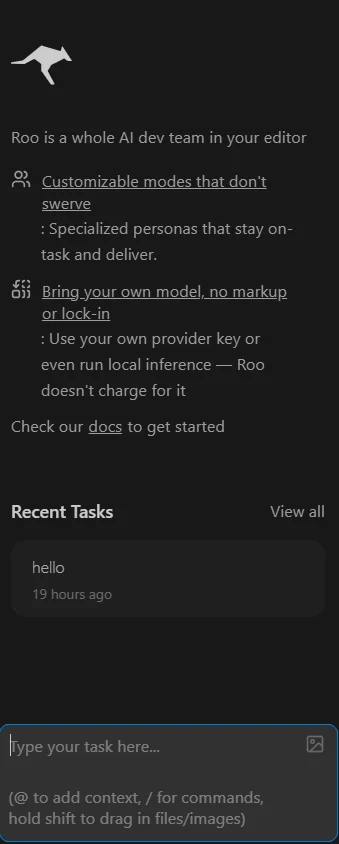 Roo Code Chat Window