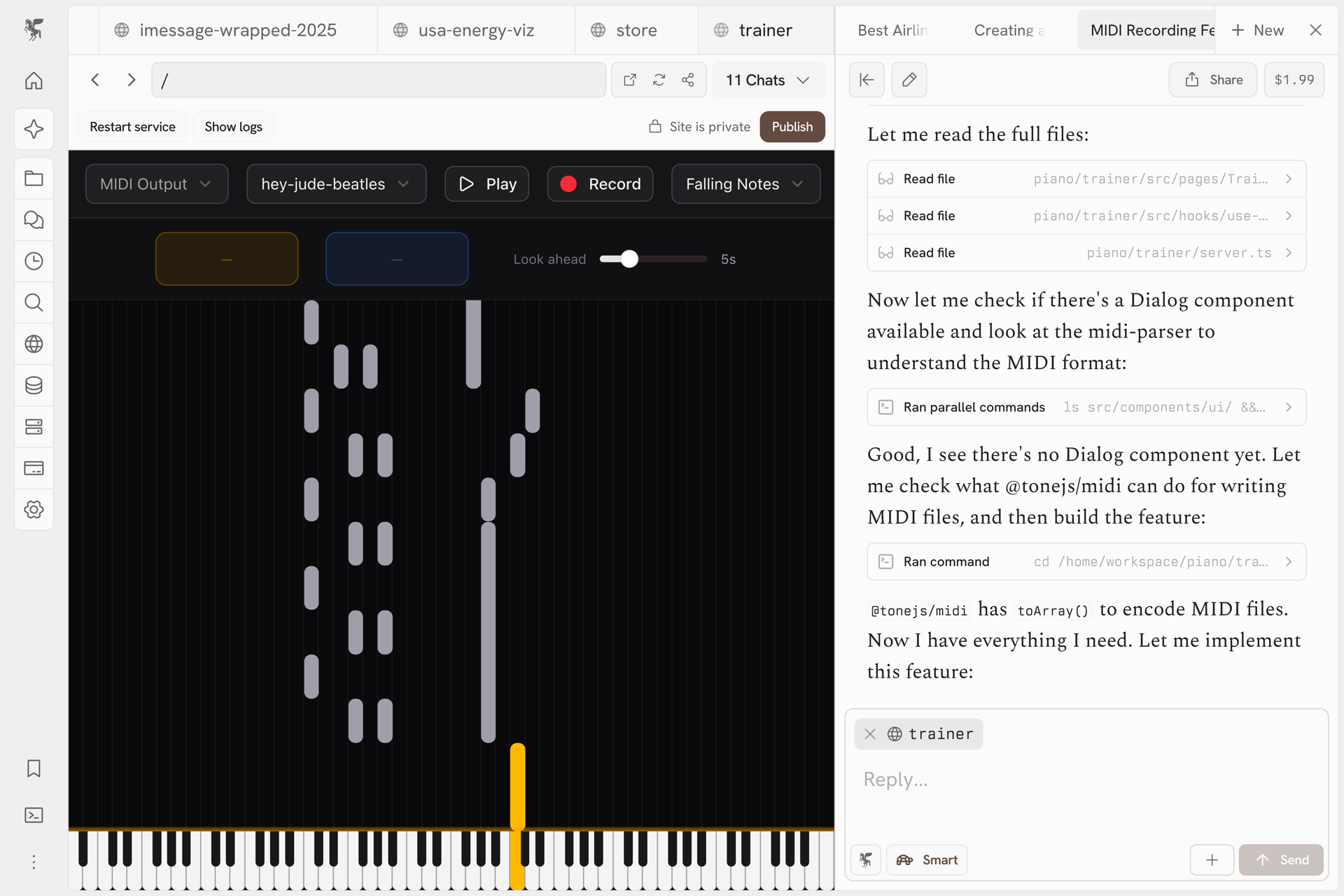 Vibe coding a site to learn piano