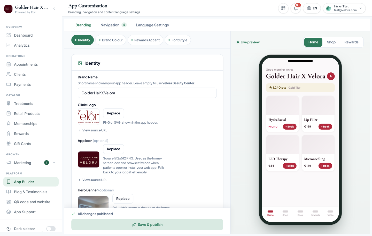 App Builder customisation with phone preview