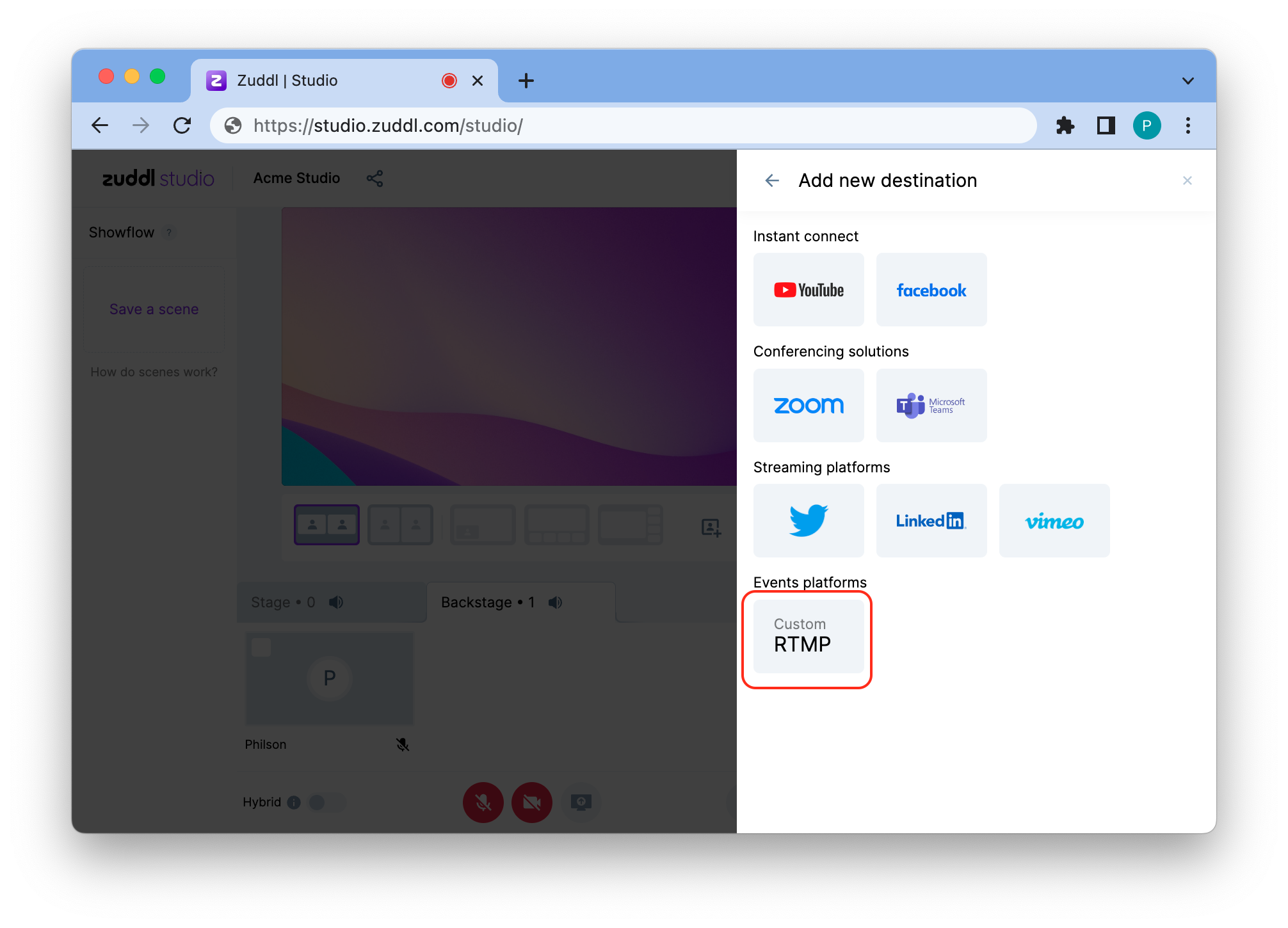 Custom RTMP Pn