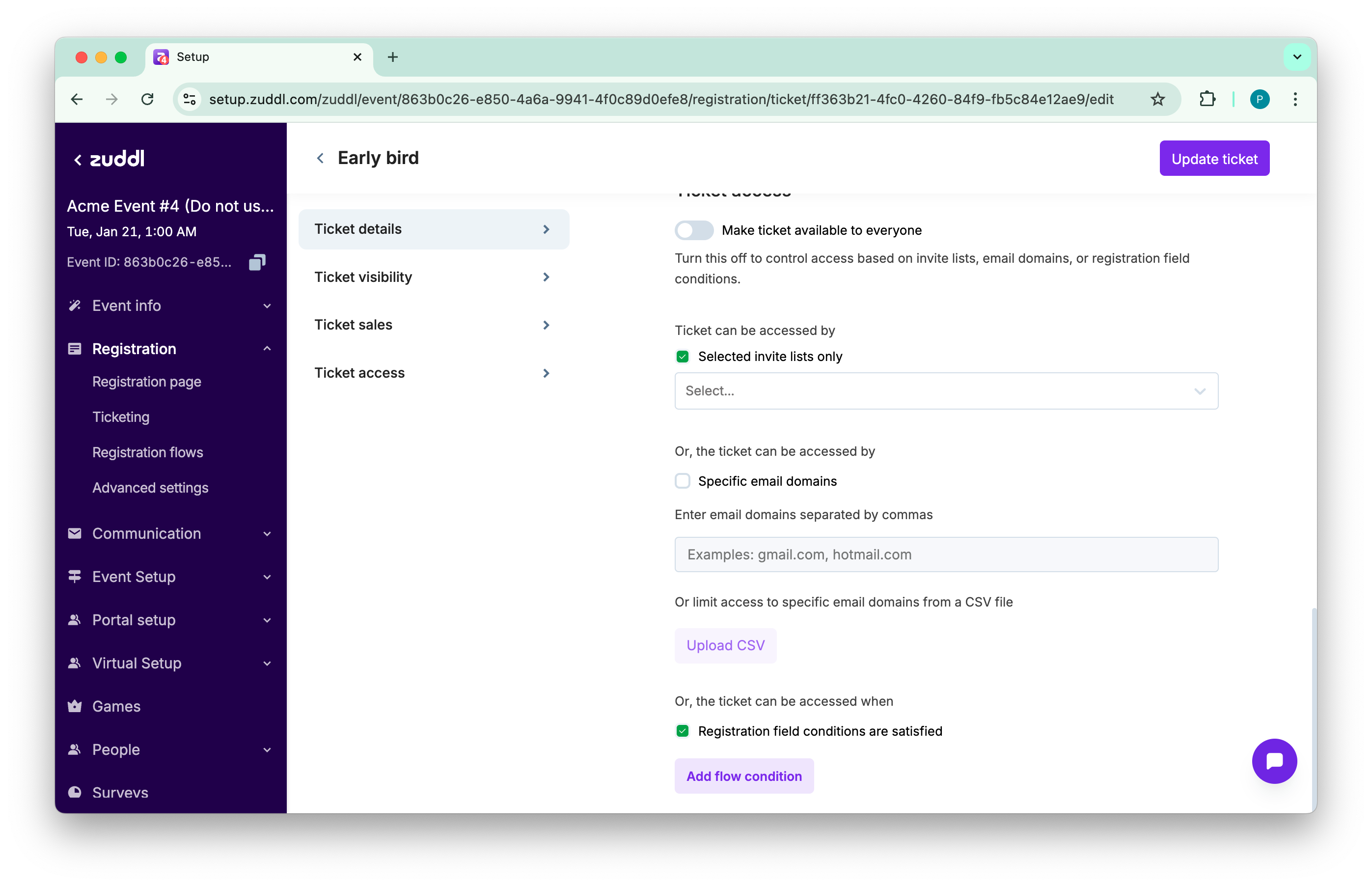 Flow Basedticketcondition Pn