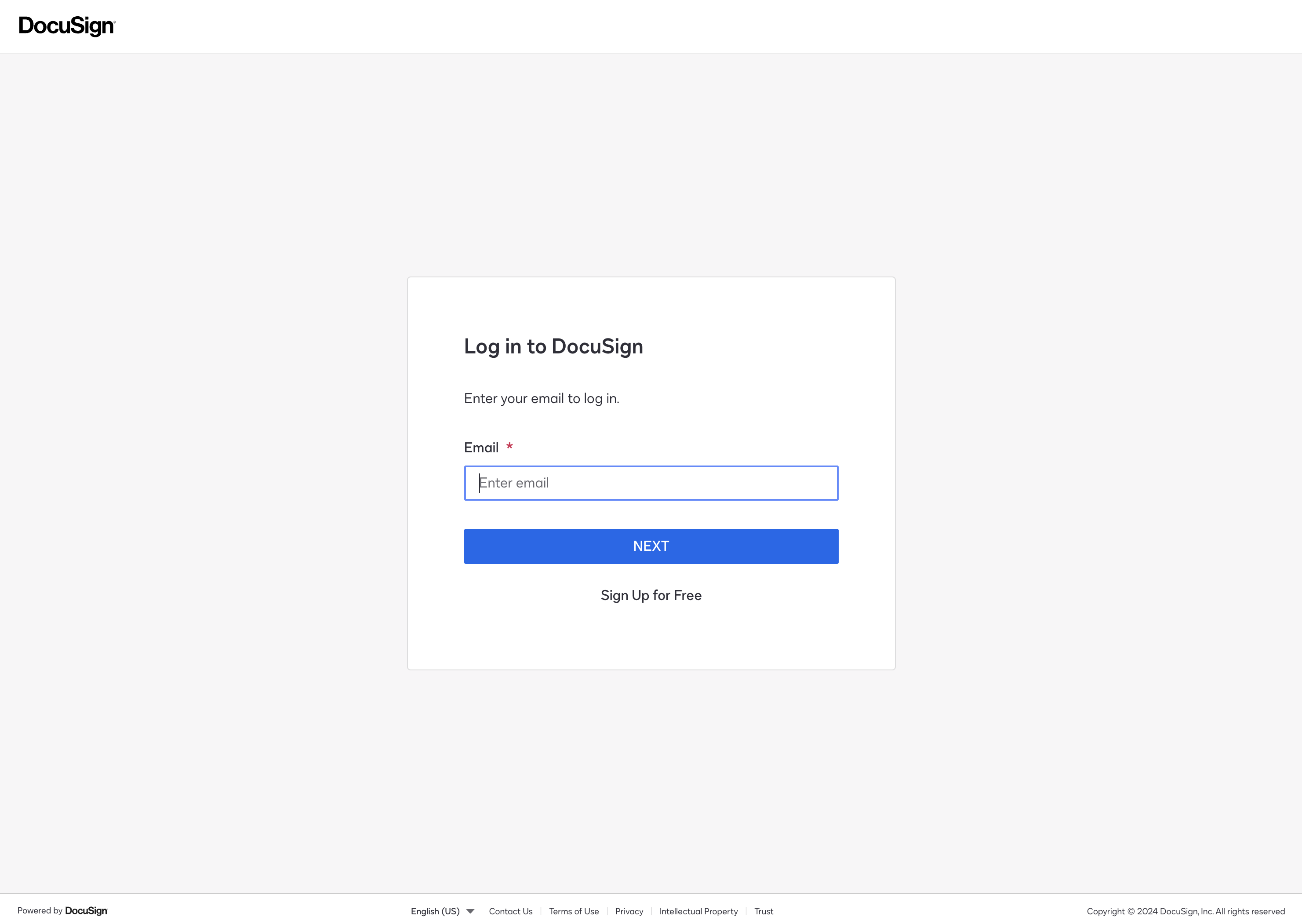 Login to DocuSign