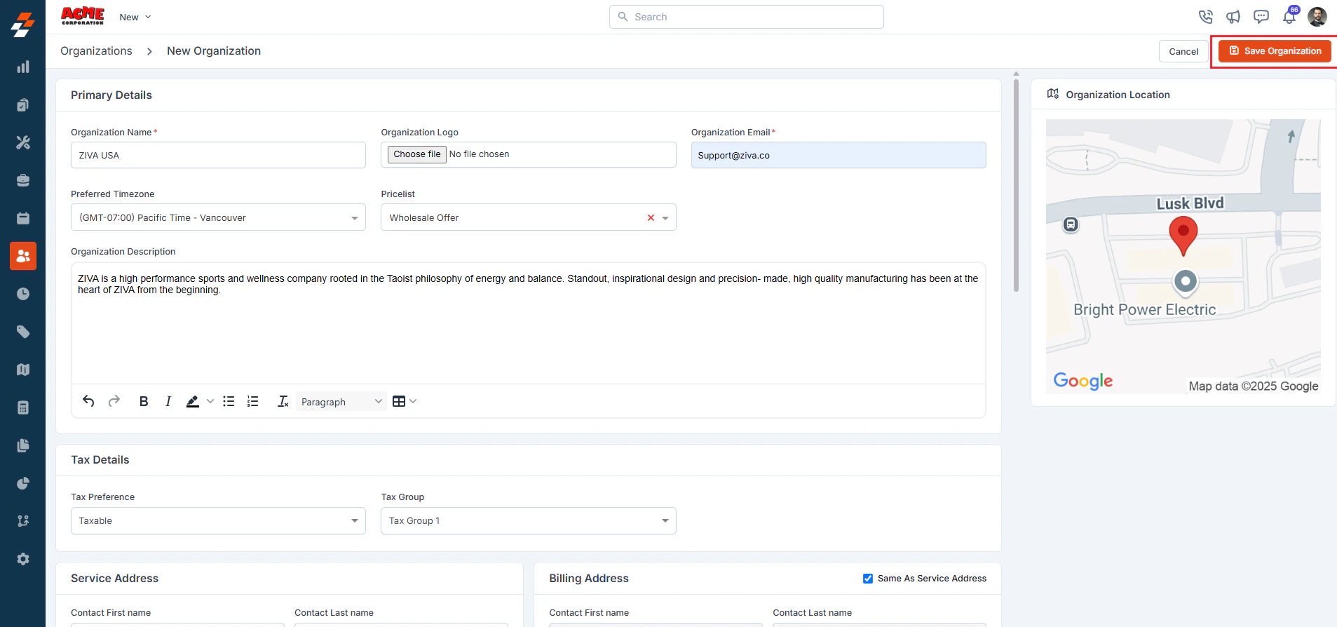 Create Org9 Pn