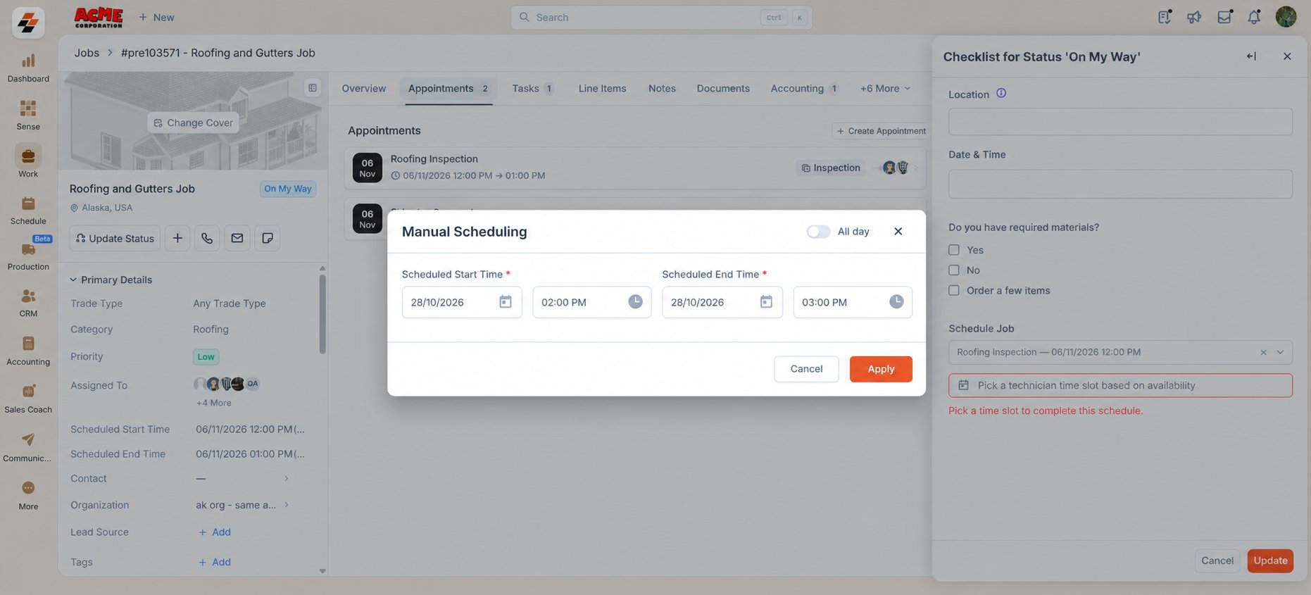 Selecting Appointment Schedule 1 Selecting Appointment Schedule 1