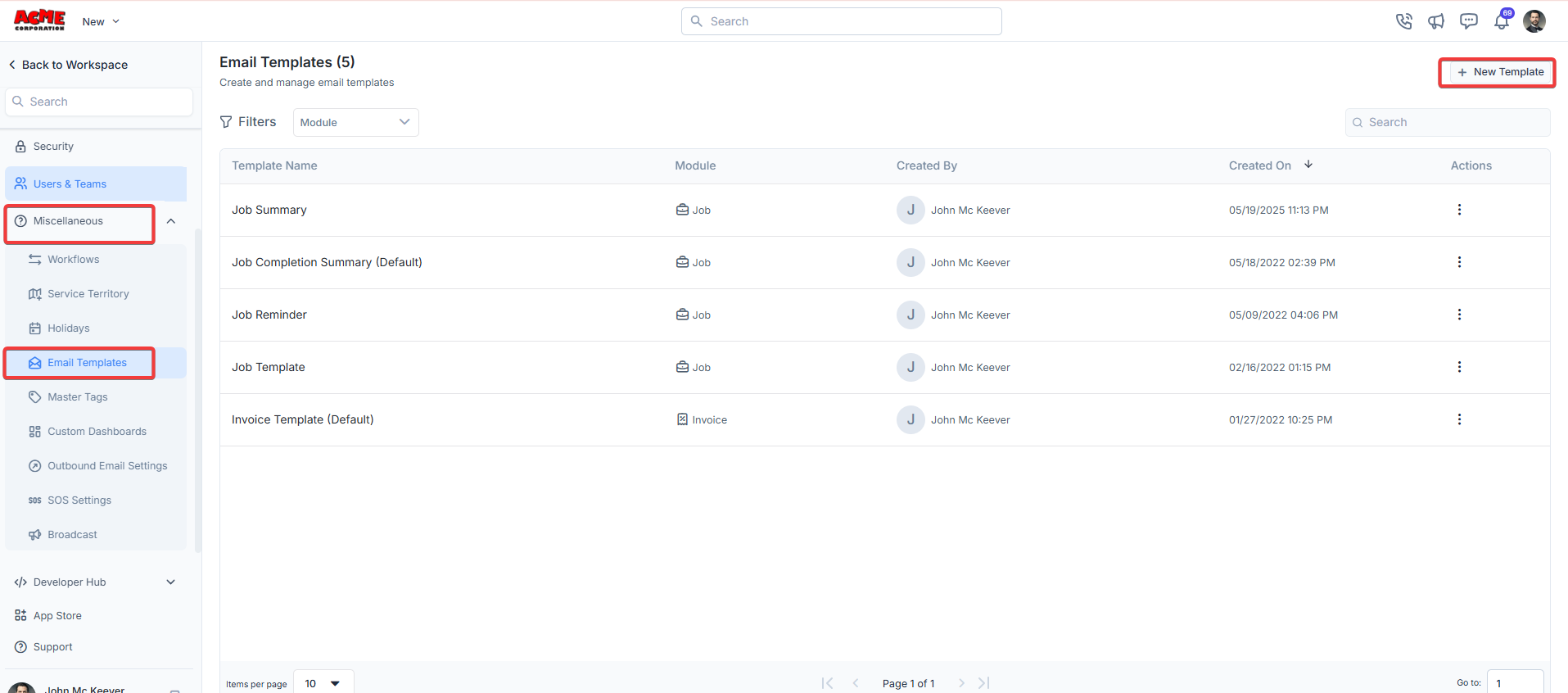 Email Templates - Zuper